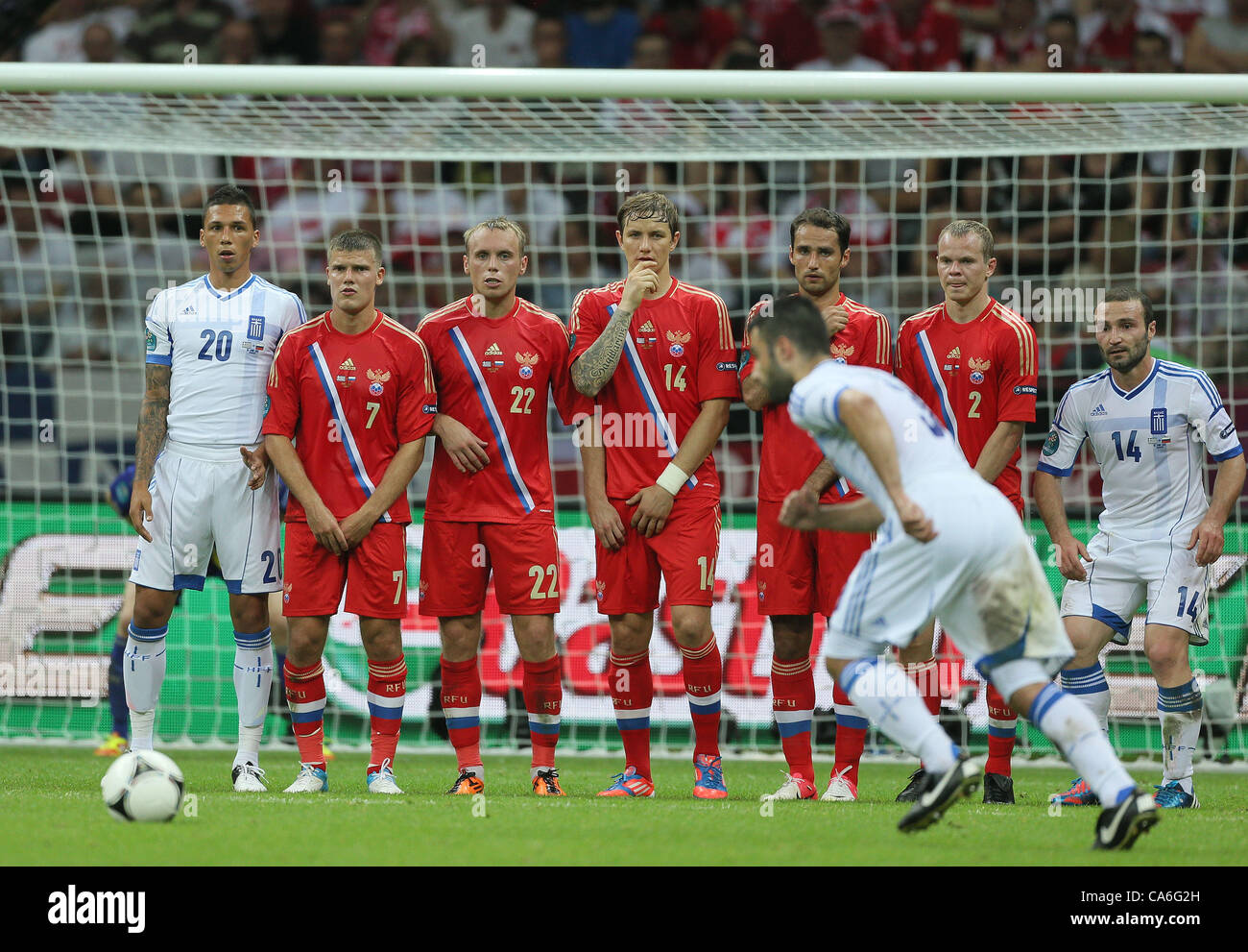 GIORGOS TZAVELLAS FIRES HIS FR RUSSIA V GREECE NATIONAL STADIUM WARSAW POLAND 16 June 2012 Stock Photo