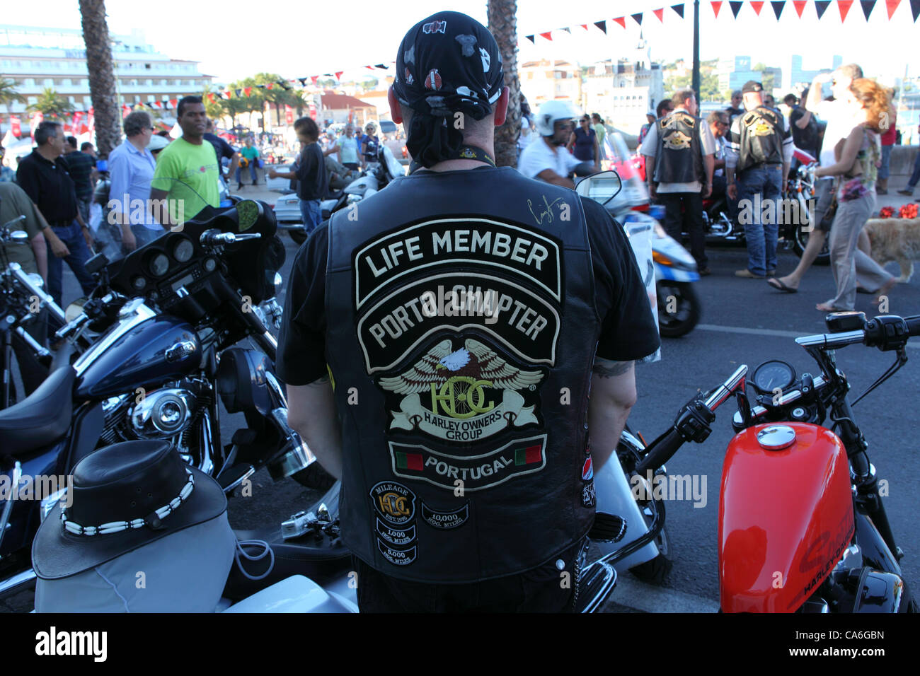 A biker from the Porto chapter participates in the HarleyDavidson