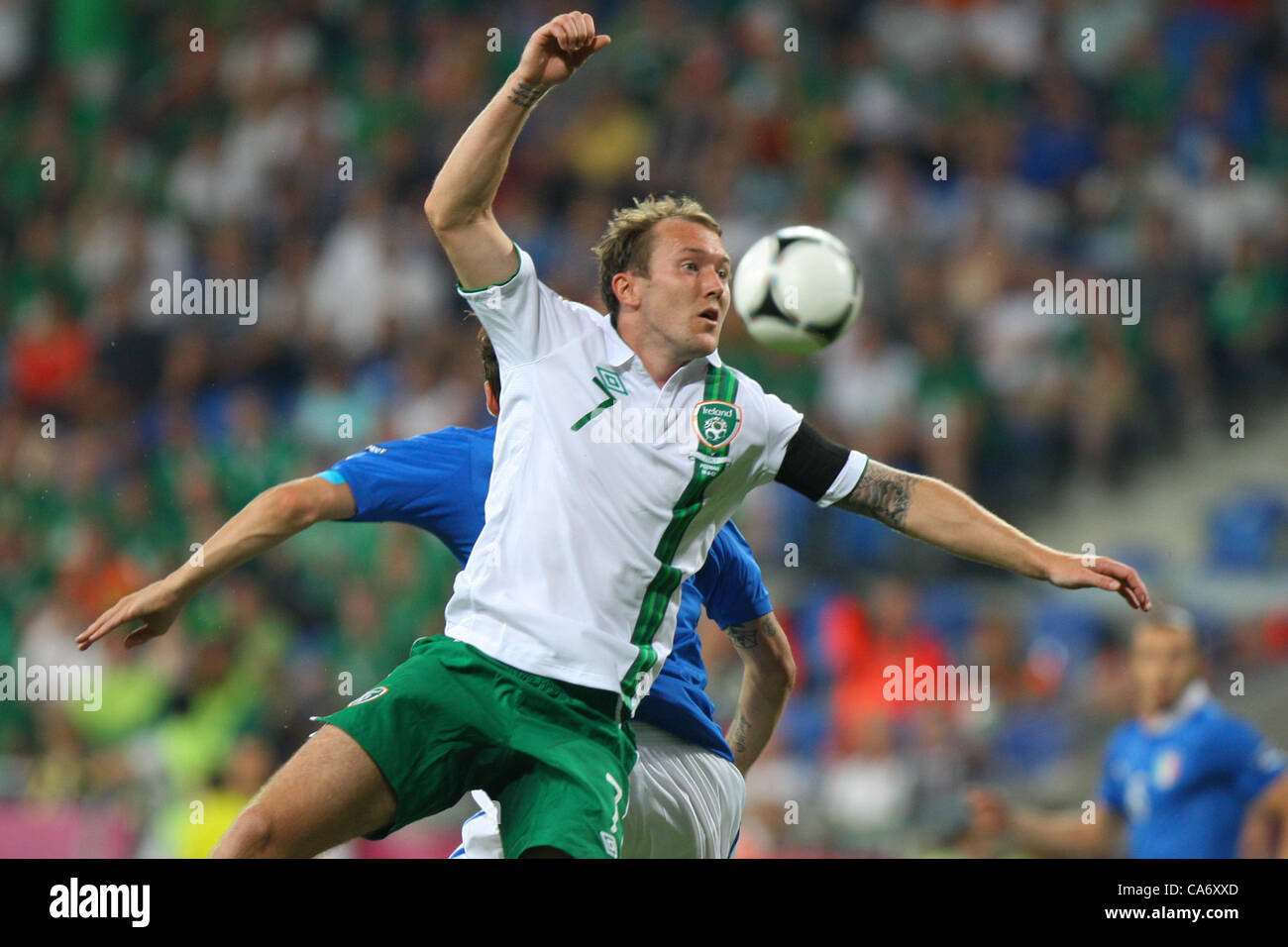 18.06.2012 , Poznan, Poland. European Football Championships. Republic of Ireland versus Italy. Round 3. AIDEN MCGEADY (IRL) Stock Photo