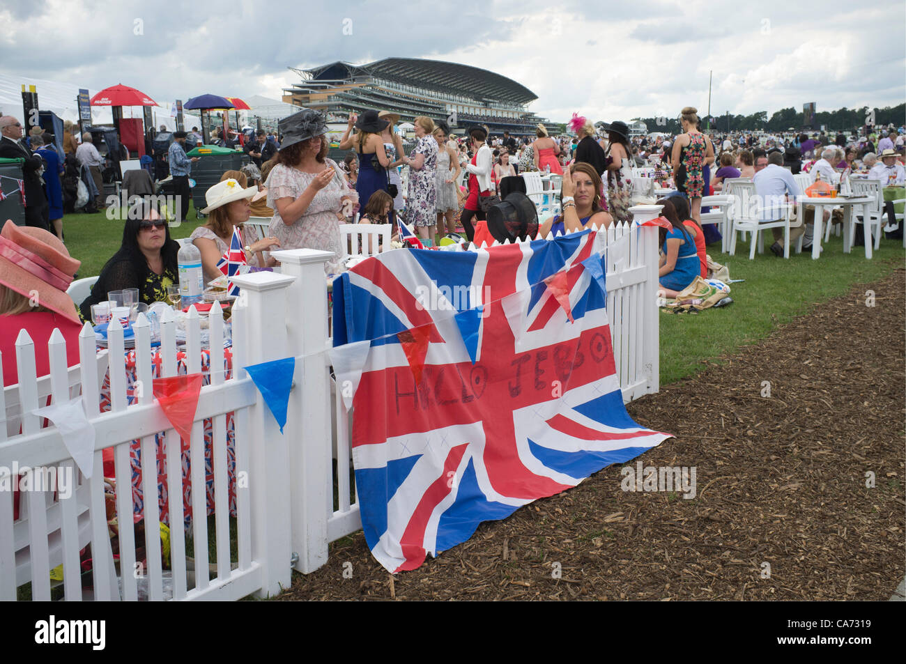 19th June, 2012. Ascot UK. Spectators on the First Day of Royal Ascot. Stock Photo