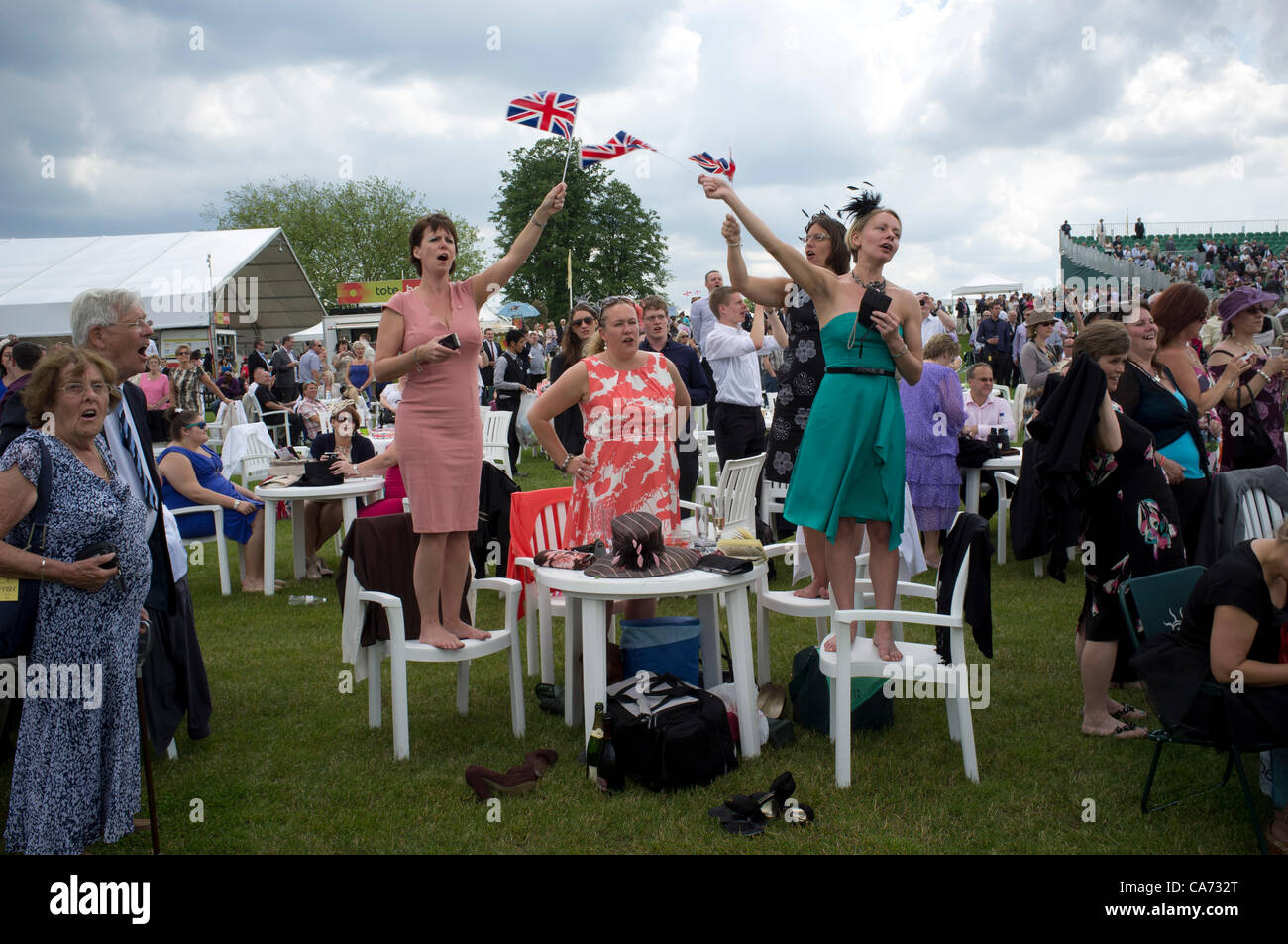 19th June, 2012. Ascot UK. Spectators on the First Day of Royal Ascot. Stock Photo