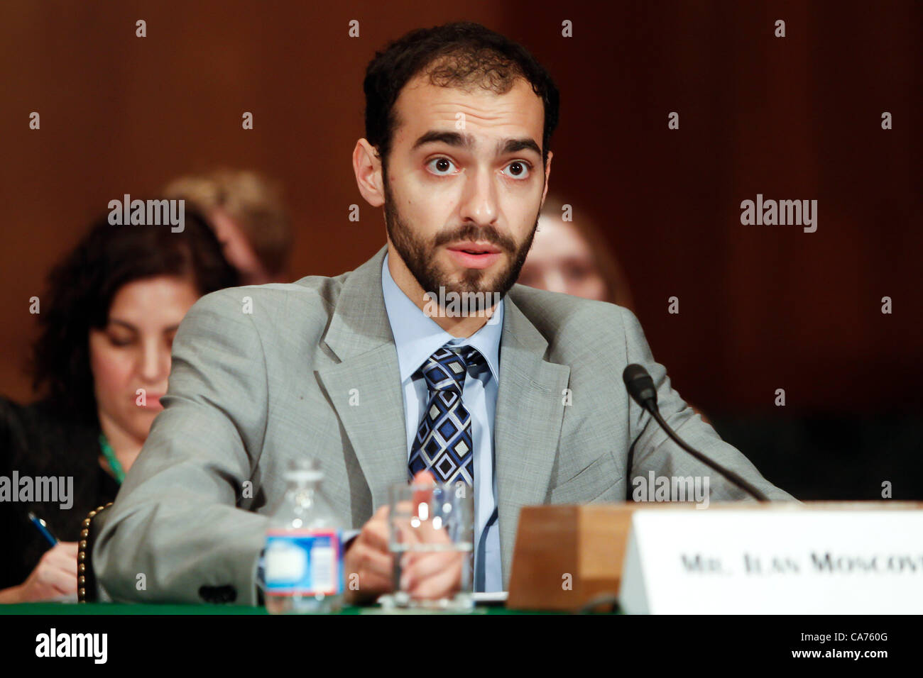 June 20, 2012 - Washington, DC, U.S. - ILAN MOSCOVITZ of The Motley Fool, testifies in front of the Senate Securities, Insurance and Investment Subcommittee hearing on ''Examining the IPO Process: Is It Working for Ordinary Investors? (Credit Image: © James Berglie/ZUMAPRESS.com) Stock Photo