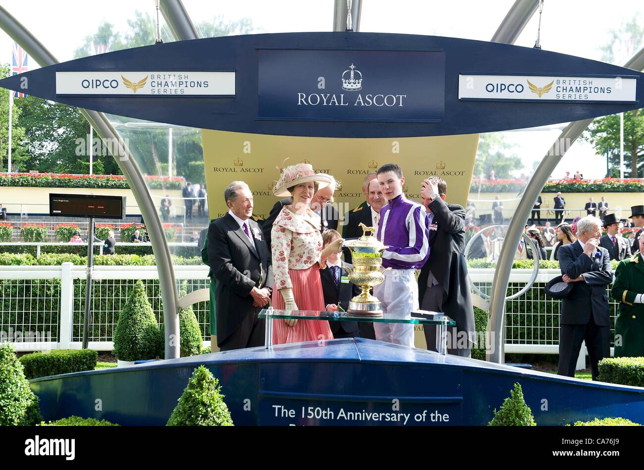 June 20, 2012. Ascot, UK.Princess Anne, Princess Royal attends day two of Royal Ascot at Ascot Racecourse. Stock Photo