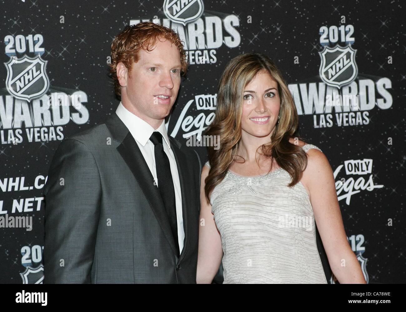 Brian Campbell, Lauren Keene in attendance for 2012 National Hockey League NHL Awards, Encore Theater at the Wynn Las Vegas, Las Vegas, NV June 20, 2012. Photo By: James Atoa/Everett Collection Stock Photo