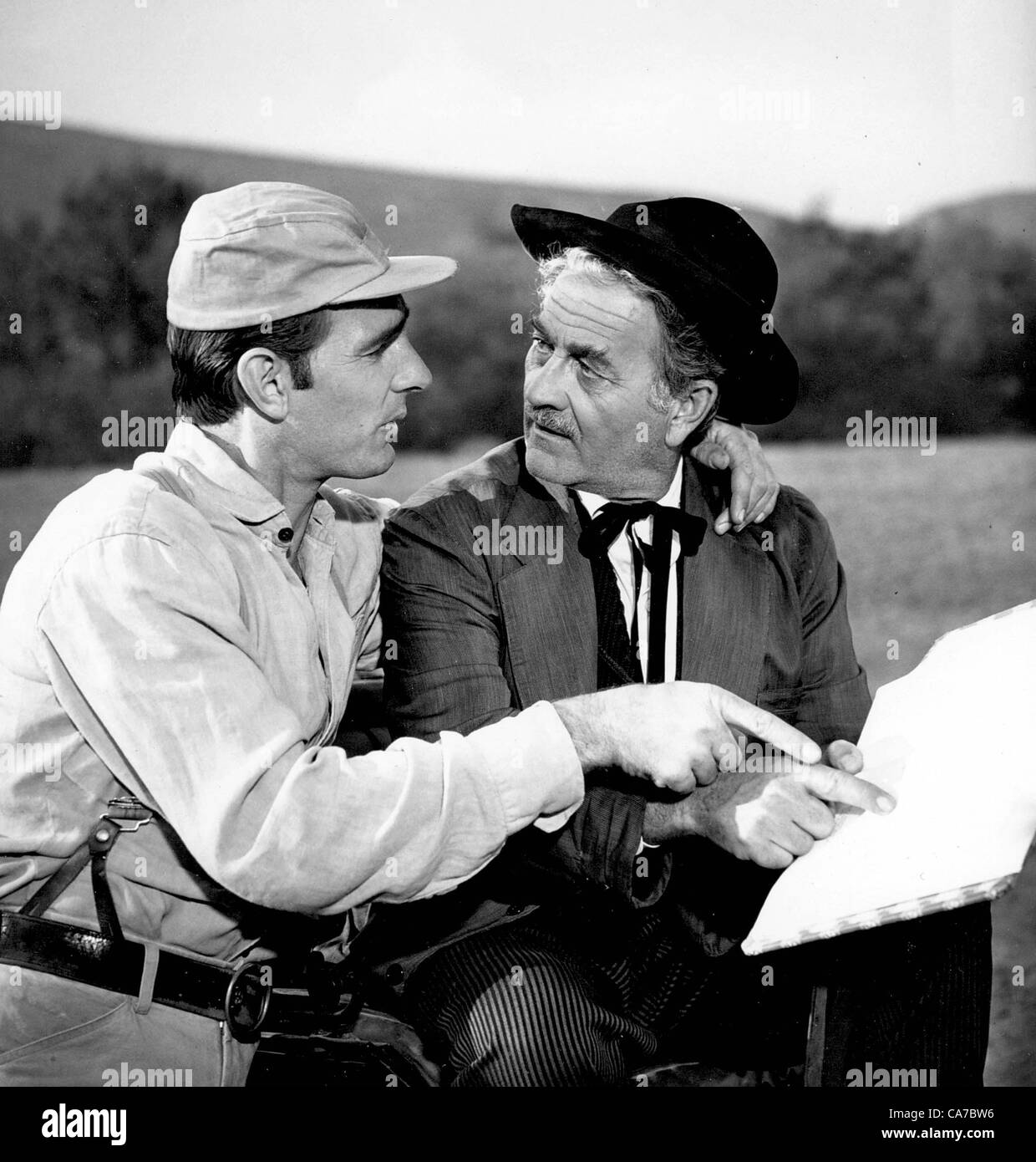 DENNIS WEAVER WITH MILBURN STONE IN ''GUNSMOKE''.SUPPLIED BY SMP-  PHOTOS, INC..TV-FILM-STILL(Credit Image: Â© Supplied By Smp/Globe Photos/ZUMAPRESS.com) Stock Photo