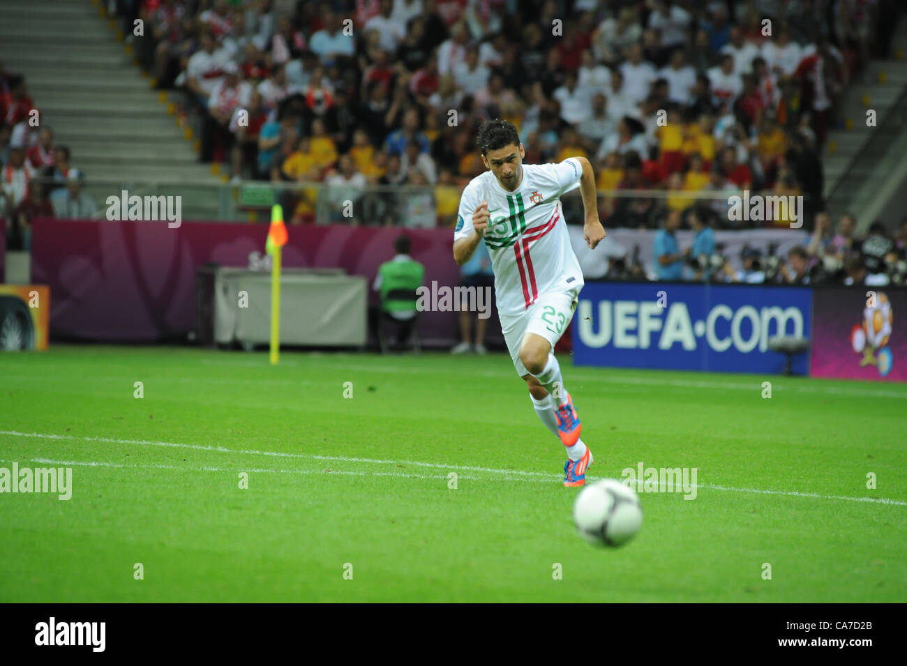 21.06.2012 , Gdansk, Poland. Hélder Postiga (Real Zaragoza) in action for Portugal during the European Championship Quarter Final game between Portugal and Czech Republic from the Stadium. Stock Photo