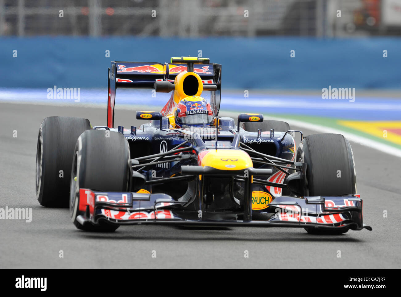 Mark Webber (AUS) in the Red Bull Racing RB8 during free practice runs ...