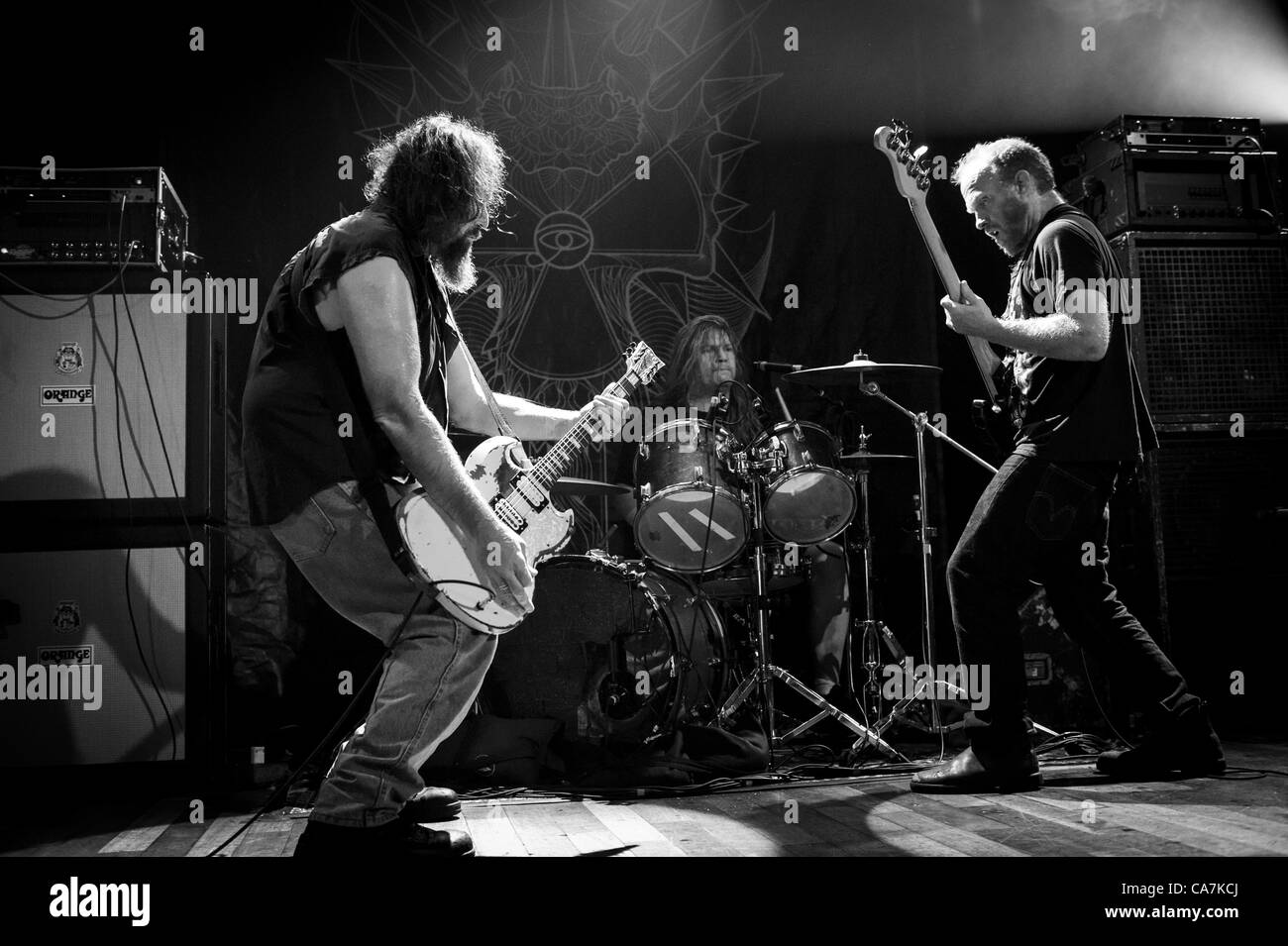 June 21, 2012 - Toronto, Ontario, Canada - American Crossover band Corrosion of Conformity performed live show at The Opera House in Toronto. In picture - WOODY WEATHERMAN, REED MULLIN, MIKE DEAN (Credit Image: © Igor Vidyashev/ZUMAPRESS.com) Stock Photo