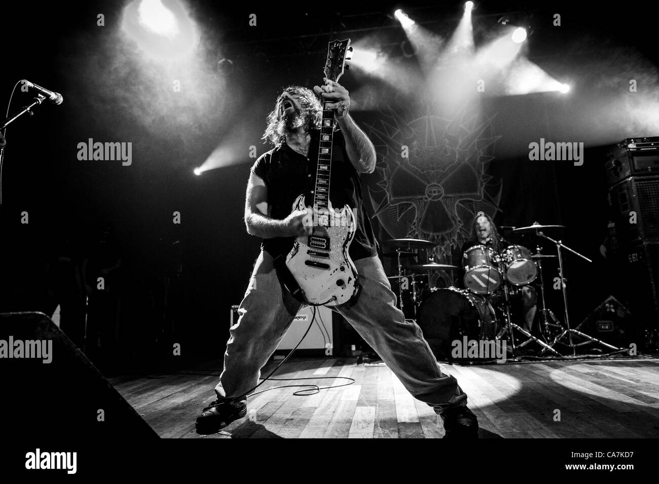 June 21, 2012 - Toronto, Ontario, Canada - American Crossover band Corrosion of Conformity performed live show at The Opera House in Toronto. In picture - WOODY WEATHERMAN, REED MULLIN (Credit Image: © Igor Vidyashev/ZUMAPRESS.com) Stock Photo