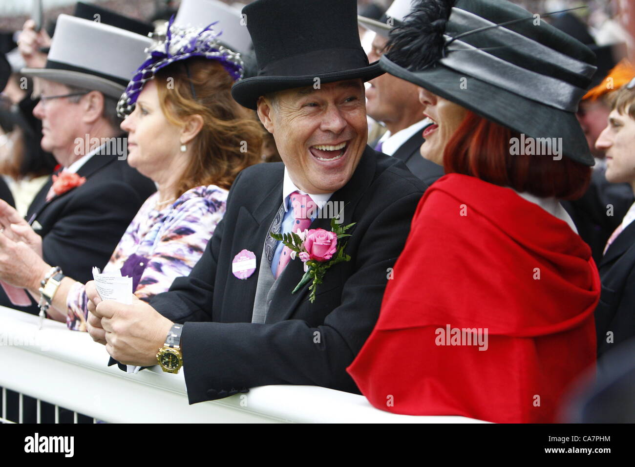 23.06.2012 Ascot, Windsor, ENGLAND, UK:  Racegoers on the 2nd Race The Hardwicke Stakes during Royal Ascot Festival at Ascot racecourse. Stock Photo