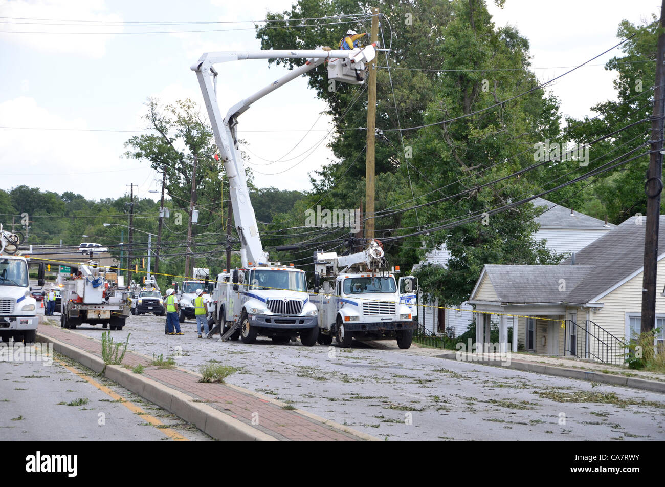 Bladensburg, Maryland, USA June 22,2012 Electrical city workers work