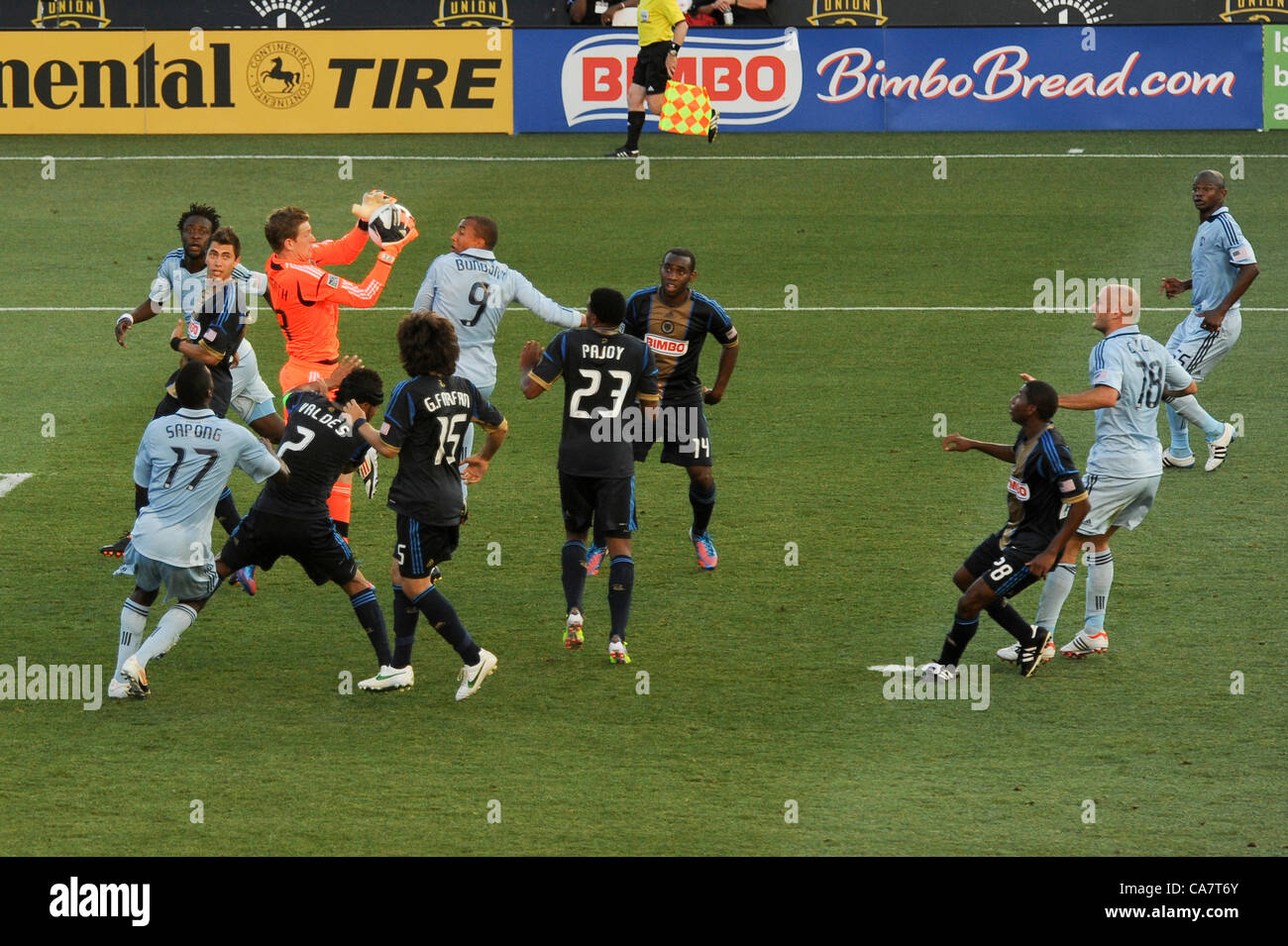 Philadelphia, USA. 23 June, 2012. Philadelphia Union goalie Zac MacMath ...