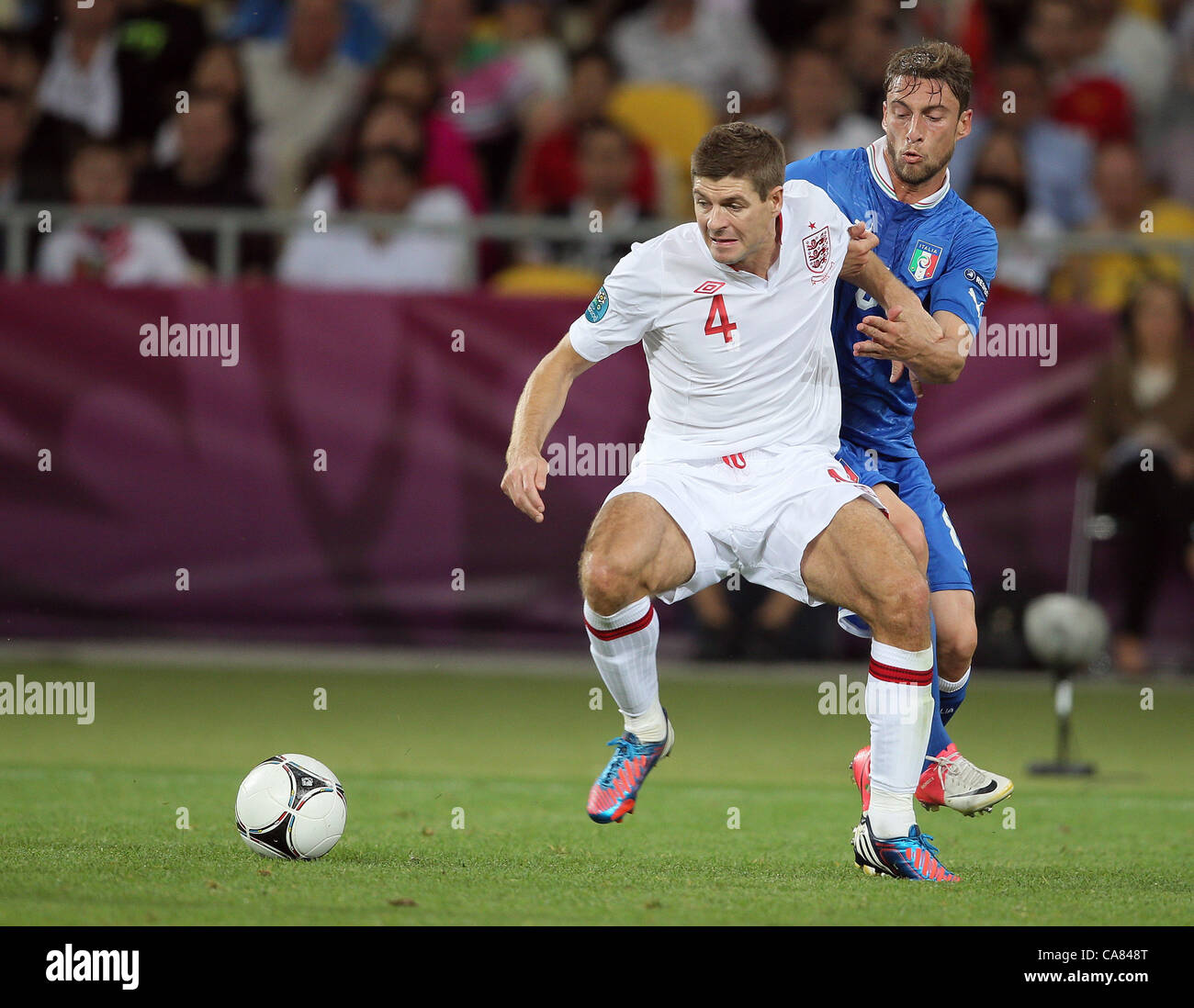 STEVEN GERRARD & CLAUDIO MARCH ENGLAND V ITALY OLYMPIC STADIUM KIEV ...