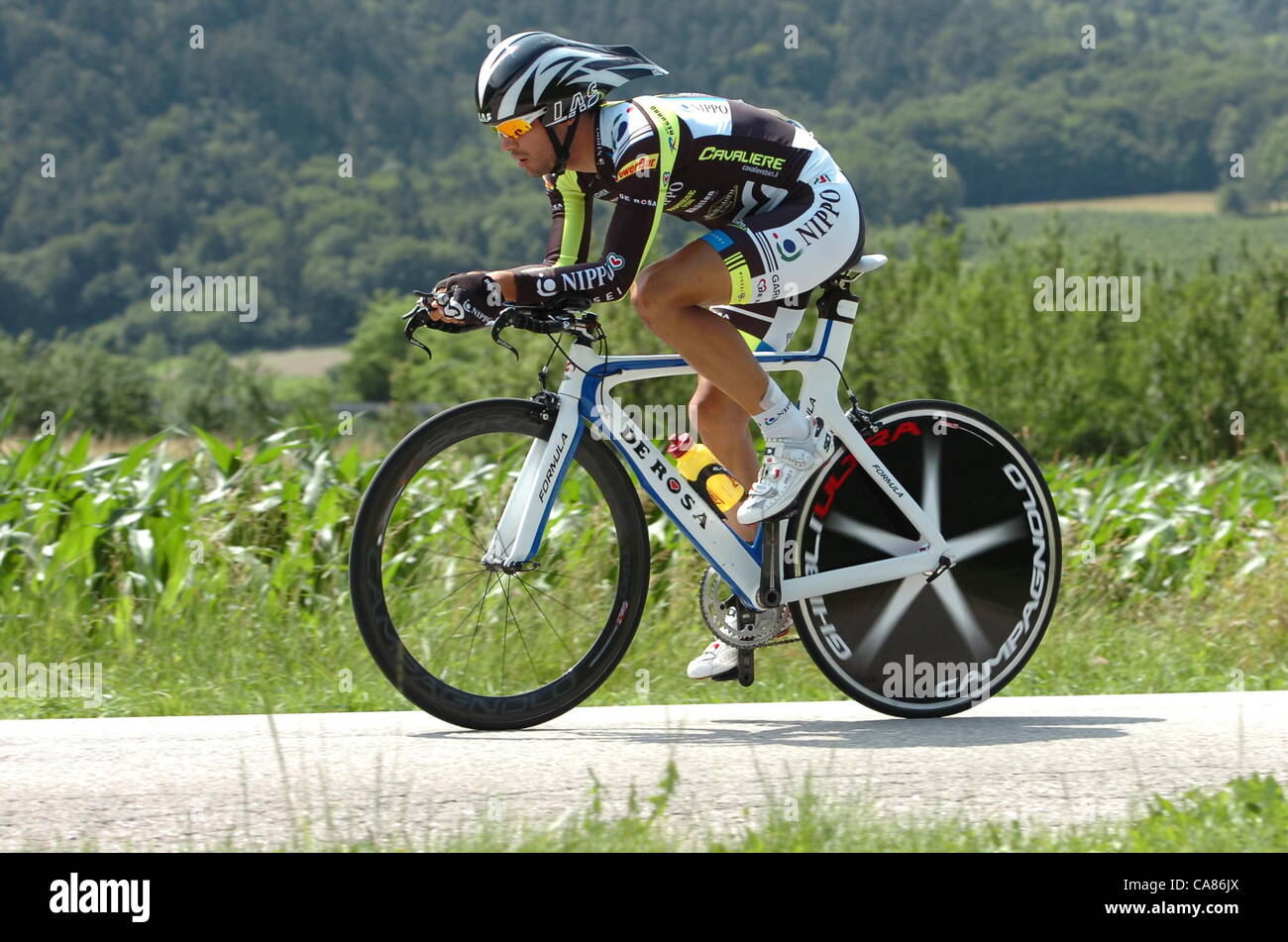 25.06.2012. Italy. Campionato Italiano cronometro, Team Nippo 2012,  Campagnaro Simone Time Trial Day. The Championship of Italy is a race for  many categories,including Elite, Juniors, Female Students , Elite, Under 23  and