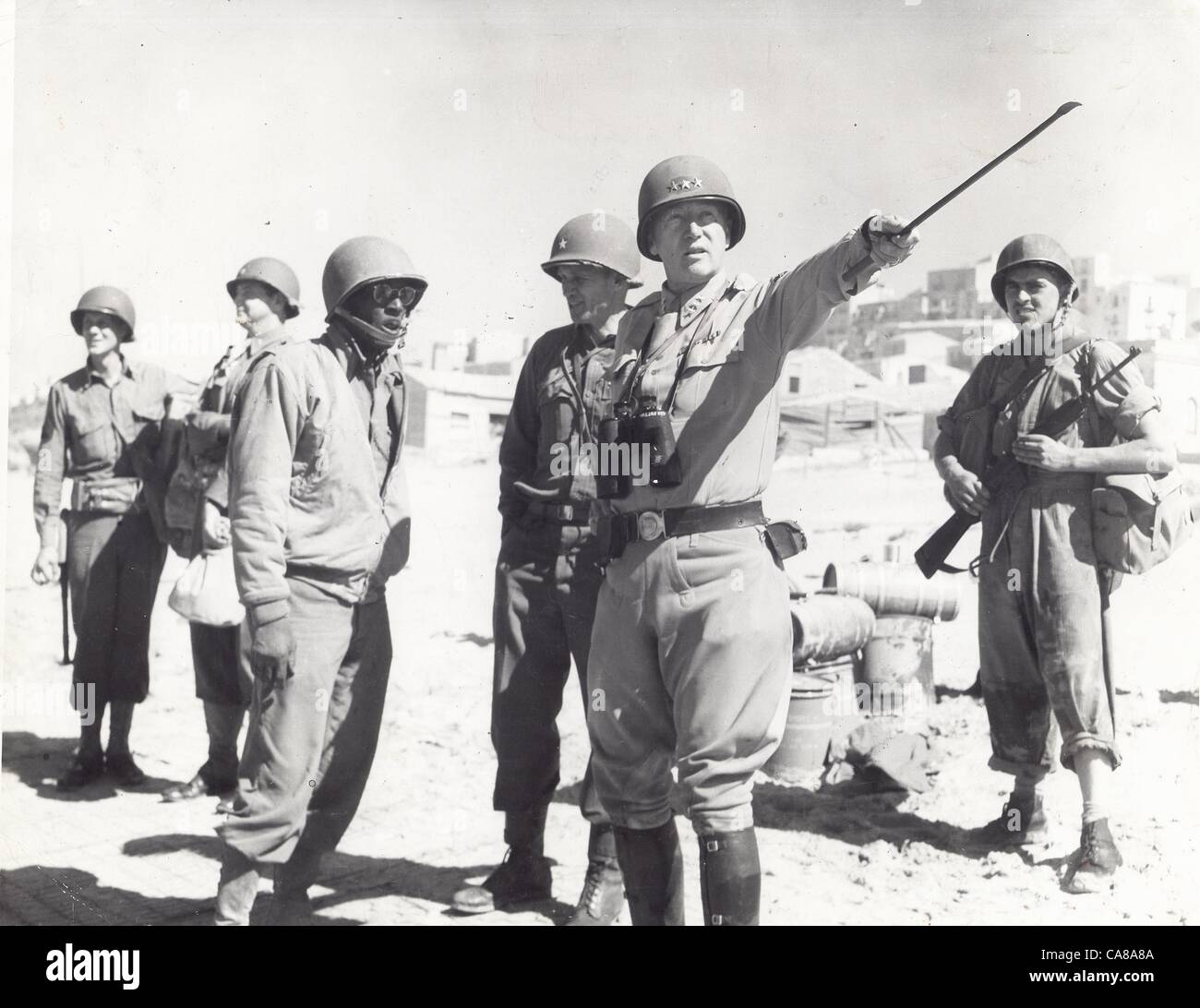 GENERAL GEORGE PATTON in Sicily , Italy.Supplied by   Photos inc.(Credit Image: Â© Supplied By Globe Photos Inc/Globe Photos/ZUMAPRESS.com) Stock Photo