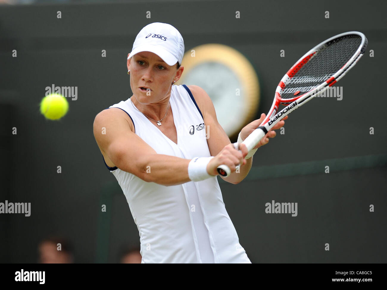 SAMANTHA STOSUR AUSTRALIA THE ALL ENGLAND TENNIS CLUB WIMBLEDON LONDON ENGLAND 27 June 2012 Stock Photo