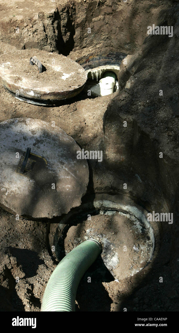 The primary, bottom, and secondary septic tanks of a home off Dye Road in Ramona are emptied of