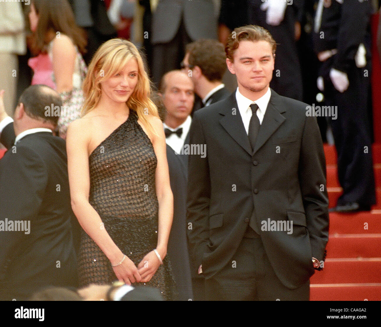 May 17, 2003; CANNES , FRENCH RIVIERA, FRANCE; LEONARDO DICAPRIO and CAMERON DIAZ at the Gangs of New York Premiere Mandatory Credit: Photo by Frederic Injimbert/ZUMA Press. (©) Copyright 2003 by Frederic Injimbert Stock Photo