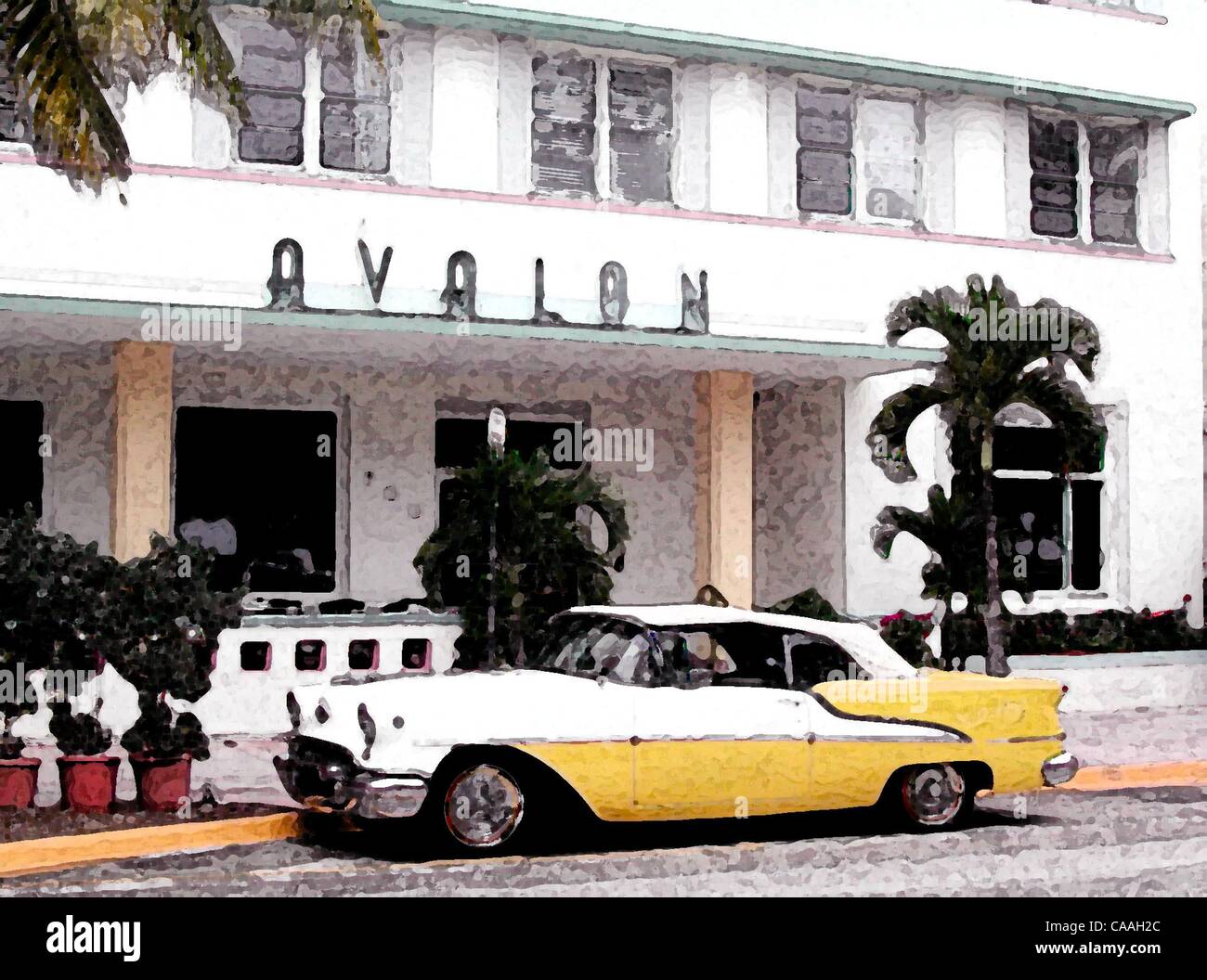 Jun 07, 2003; Miami, Florida, USA; Buildings in the Art Deco district ...
