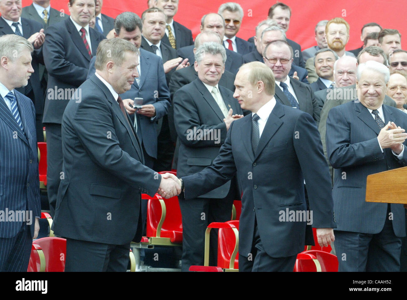 Sergey Mironov, Gennady Seleznev, Vladimir Putin and Boris Yeltsin on