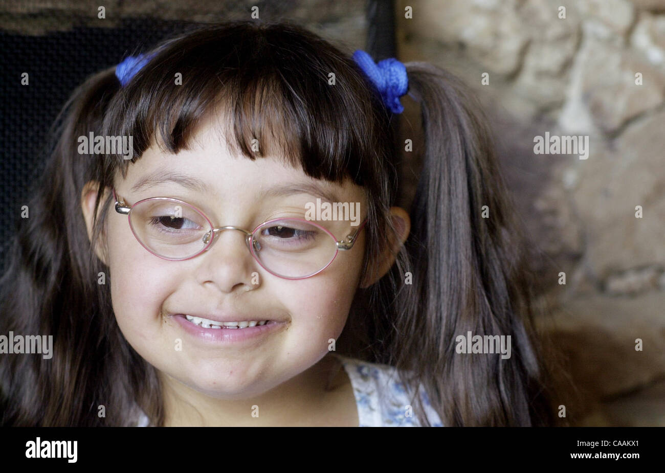 (PUBLISHED 09/27/2002, B-1:2; B-2:1): (duplicate image of 001) Melina Lerma, a six-year-old from Lakeside, will be participating in the National Down Syndrome Awareness Campaign in New York City. Her photo will appear in a video productionthat will be displayed on the Times Square Astrovision. Earni Stock Photo