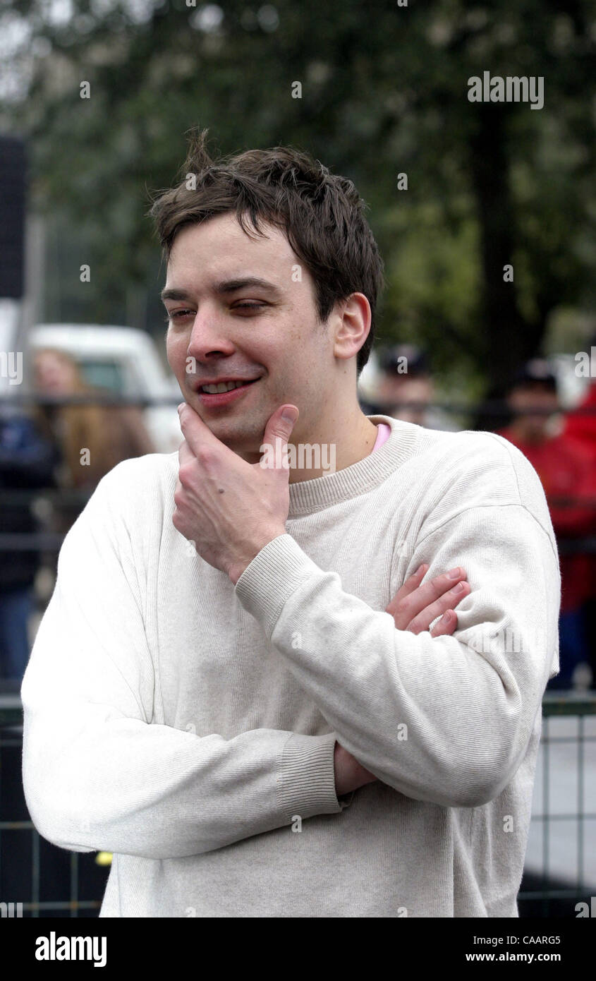 Jan 31, 2004; Houston, TX, USA; Actor/Comedian JIMMY  FALLON attending the 2nd Annual Cadillac Super Bowl Grand  Prix. Racing with SuperKarts on a virtual raceway, the event  allowed athletes and celebrities to show off their driving skills for  charity. Leeann Tweeden (host, 'Best Damn Sports Show  Stock Photo