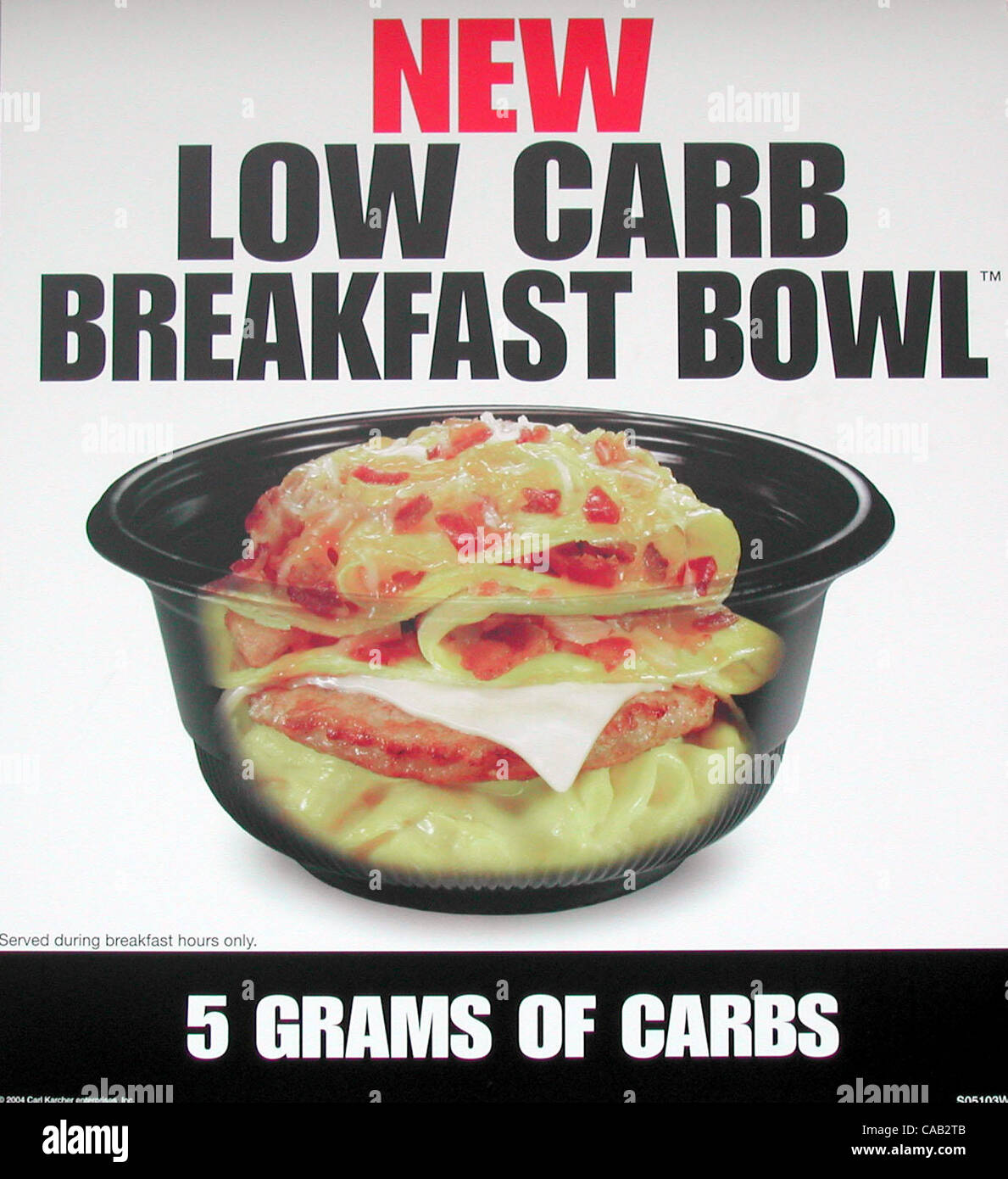 Apr 03, 2004; Los Angeles, CA, USA; The Carl's Jr. fast food restaurant chain is now offering a