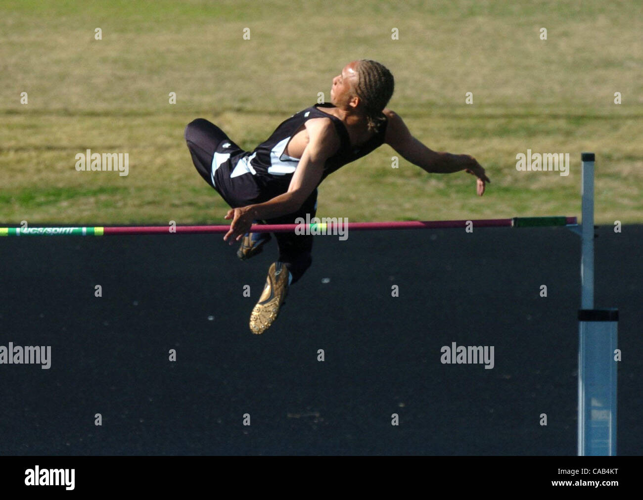 Deer Valley's Michael Stribling (cq) attempts a high jump during the