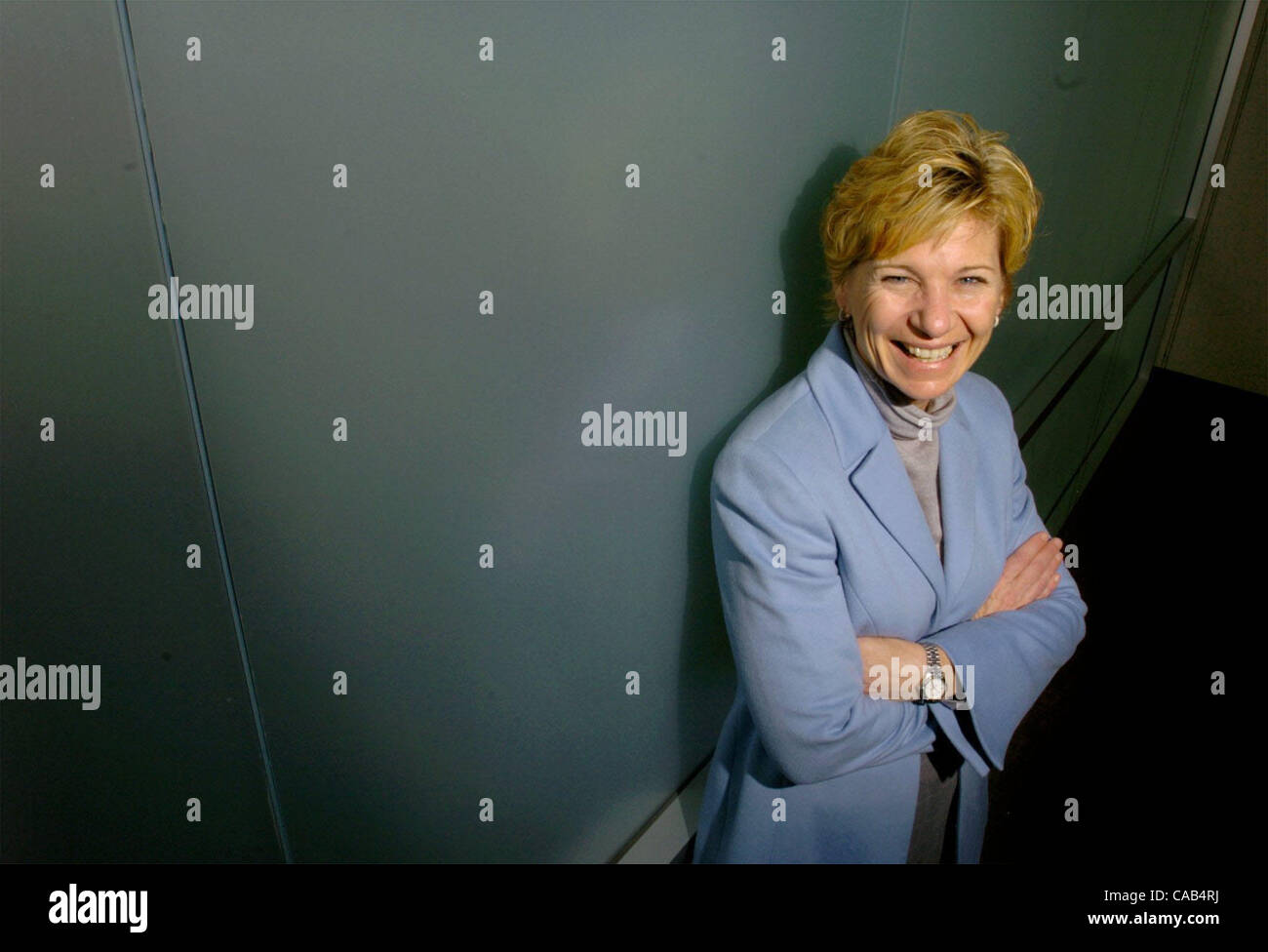Susan Desmond-Hellmann, one of Genentech's top executives, at Genentech on Wednesday April 14, 2004 in South San Francisco, Calif. Desmond-Hellmann can take much of the credit for company's latest successes.   (Contra Costa Times/ Gregory Urquiaga) Stock Photo