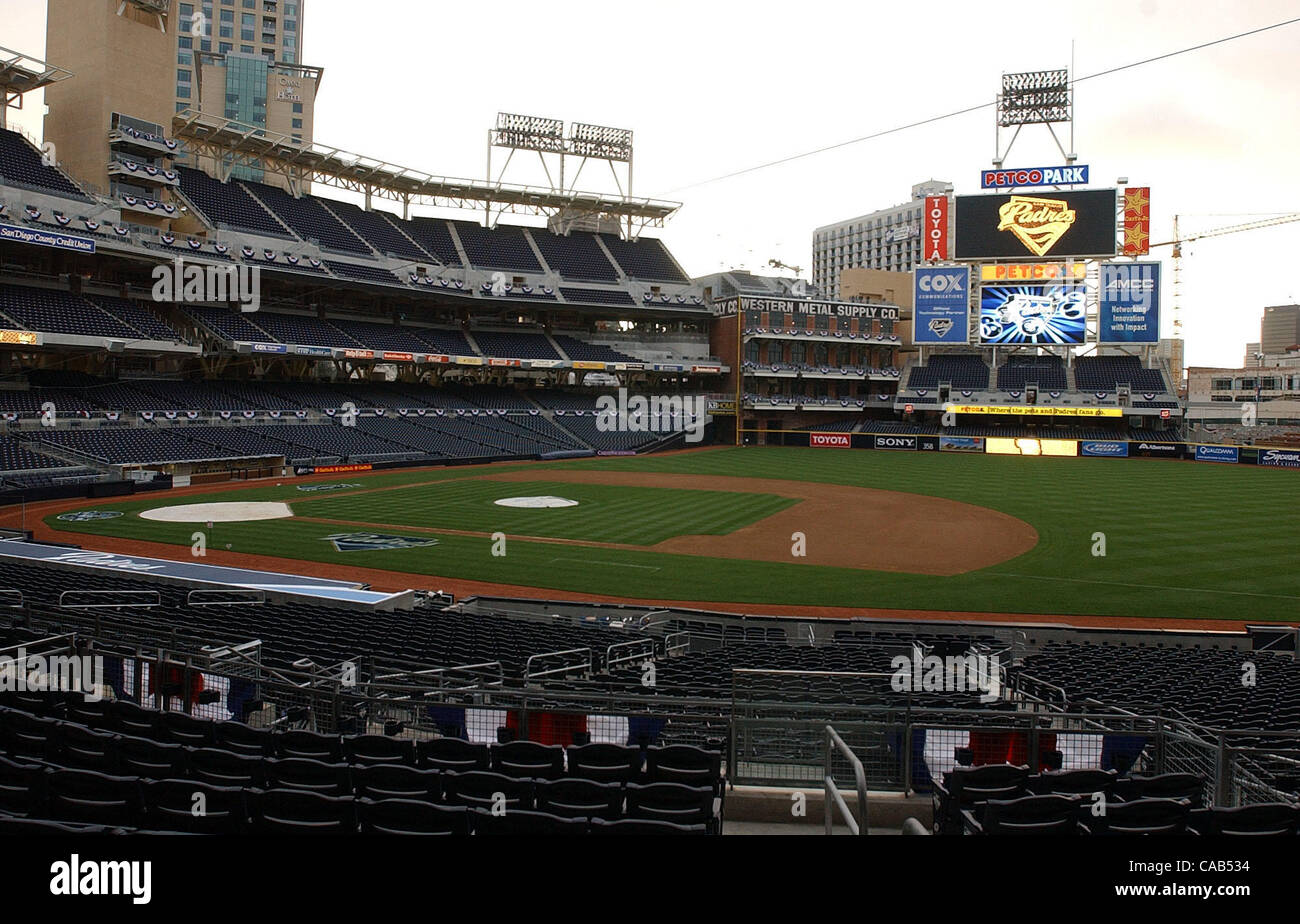 The newly constructed Petco Park the home of the San Diego Padres will officially open tomorrow