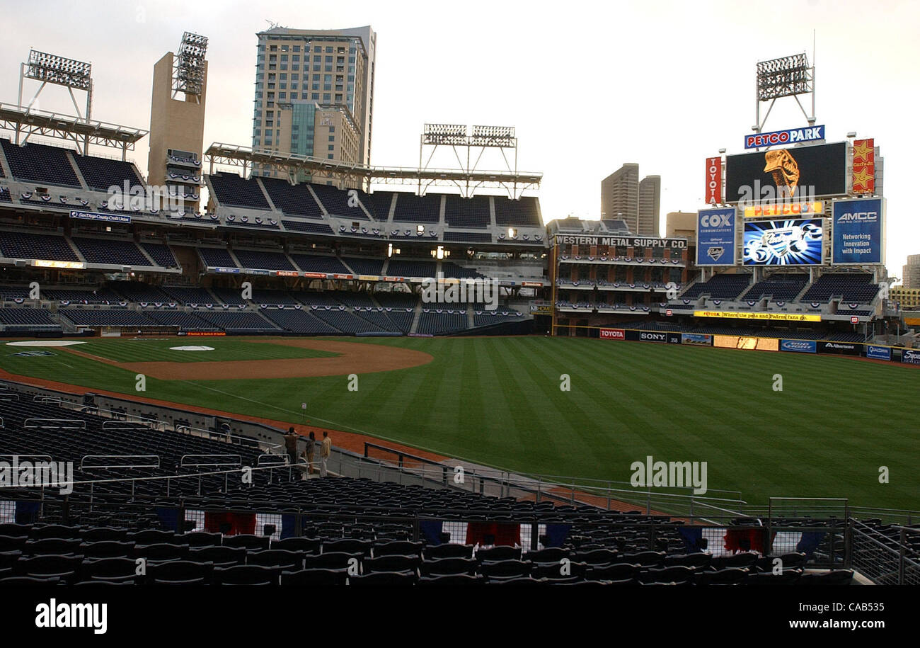 The newly constructed Petco Park the home of the San Diego Padres will officially open tomorrow