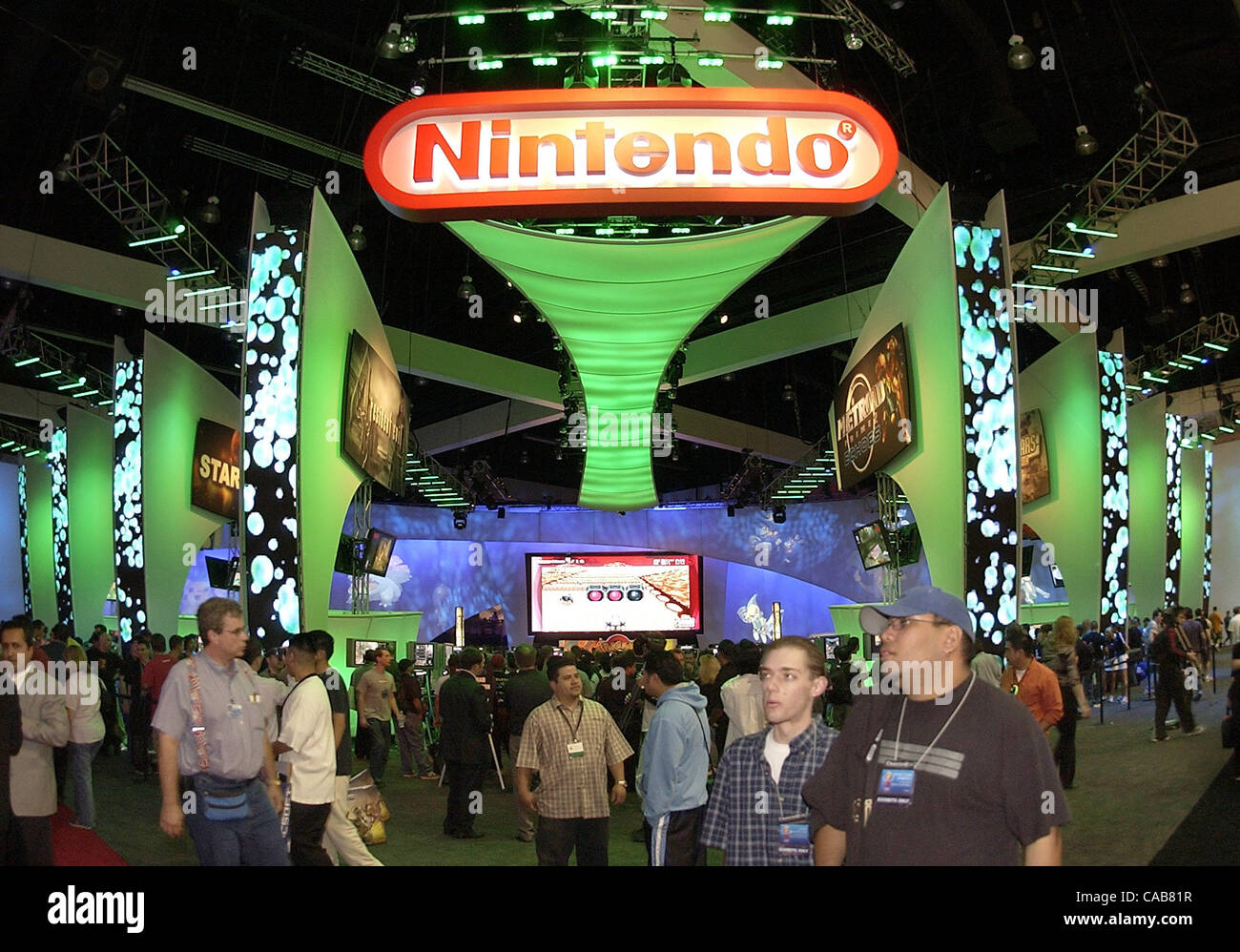 May 14, 2004; Los Angeles, CA, USA; The NINTENDO booth during E3, the  Electronic Entertainment Expo. Mandatory Credit: Photo by Vaughn Youtz/ZUMA  Press. (©) Copyright 2004 by Vaughn Youtz Stock Photo - Alamy