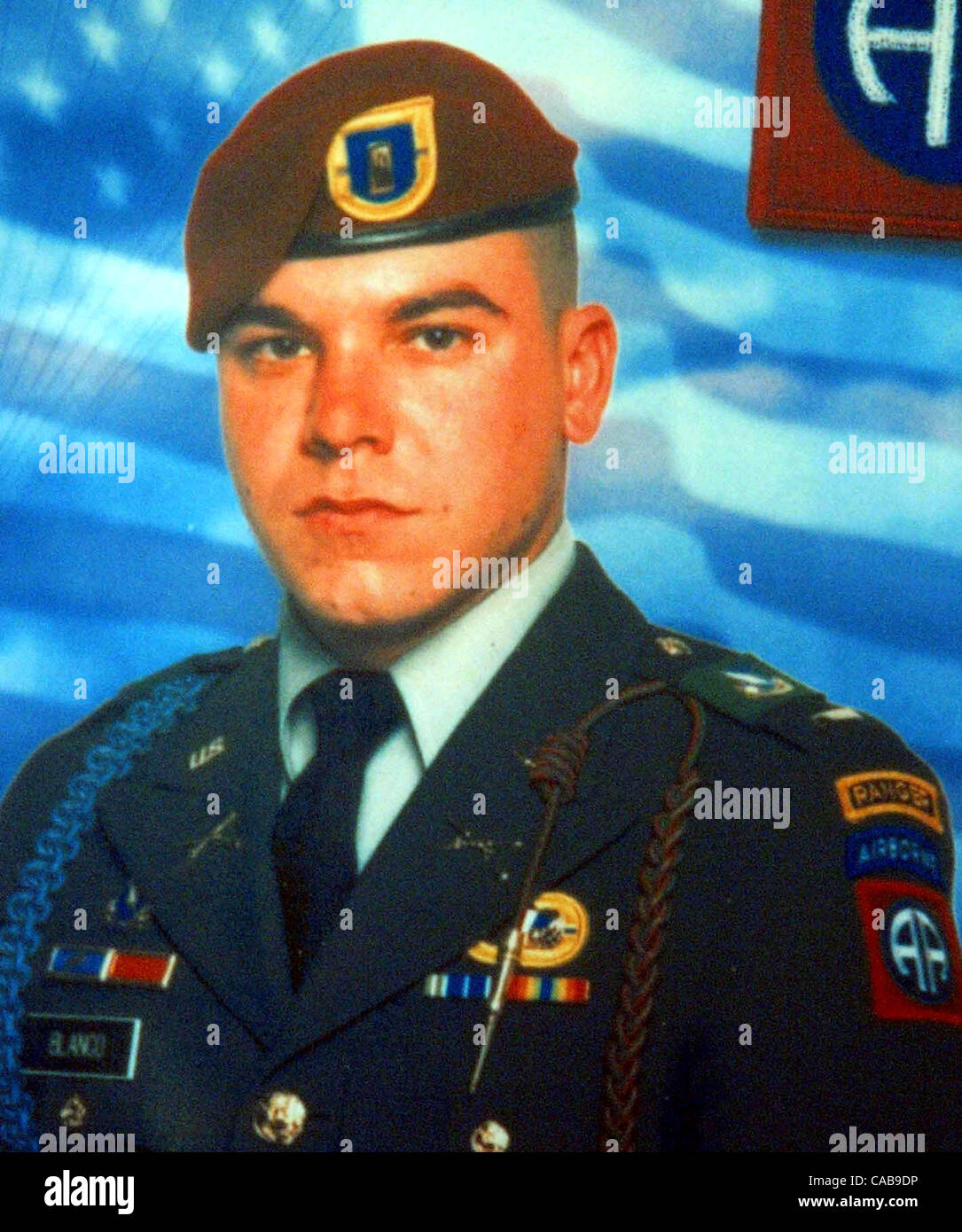 This is a copy photo of  Captain Ernesto Blanco of San Antonio who was killed in Iraq on December 28, 2003. He was an infantry officer with the 82nd Airborne. JOHN DAVENPORT / STAFF Stock Photo