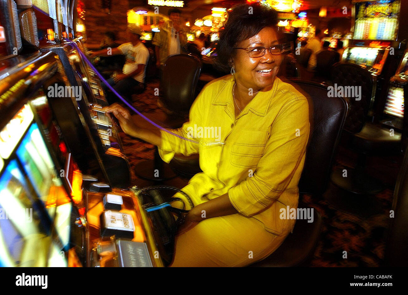 Nov 21, 2003; Lincoln, CA, USA; After eight years of planning, eight months of construction and just one year in business, Placer County's Thunder Valley Casino is being called one of the most profitable gaming facilities in the country. Above, Hayward resident Maxine Graves drove more than two hour Stock Photo