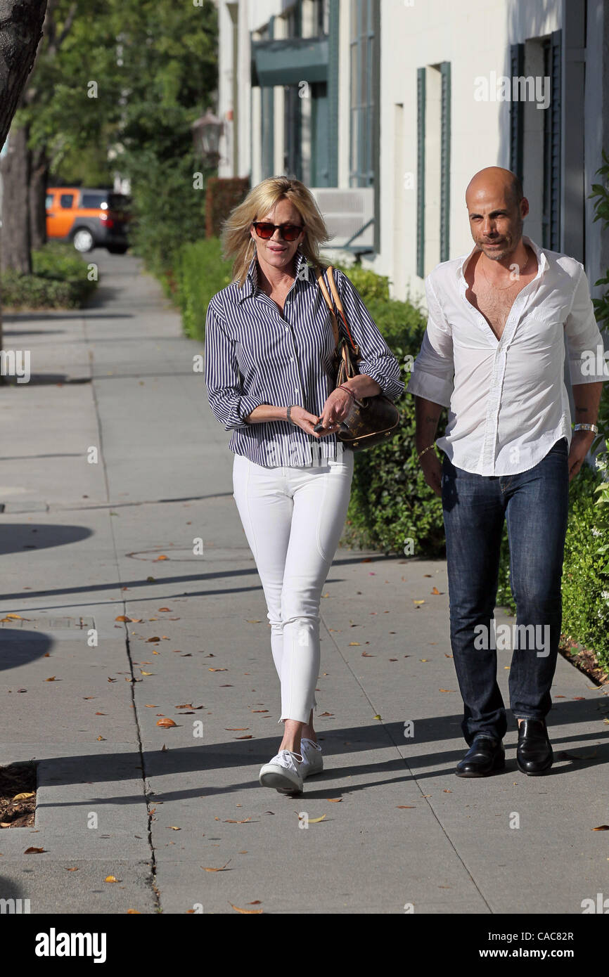 Jun. 08, 2010 - Los Angeles, California, U.S. - Melanie Griffith exits Neil George salon after having her hair styled. (Credit Image: © Laguna Images/ZUMApress.com) Stock Photo