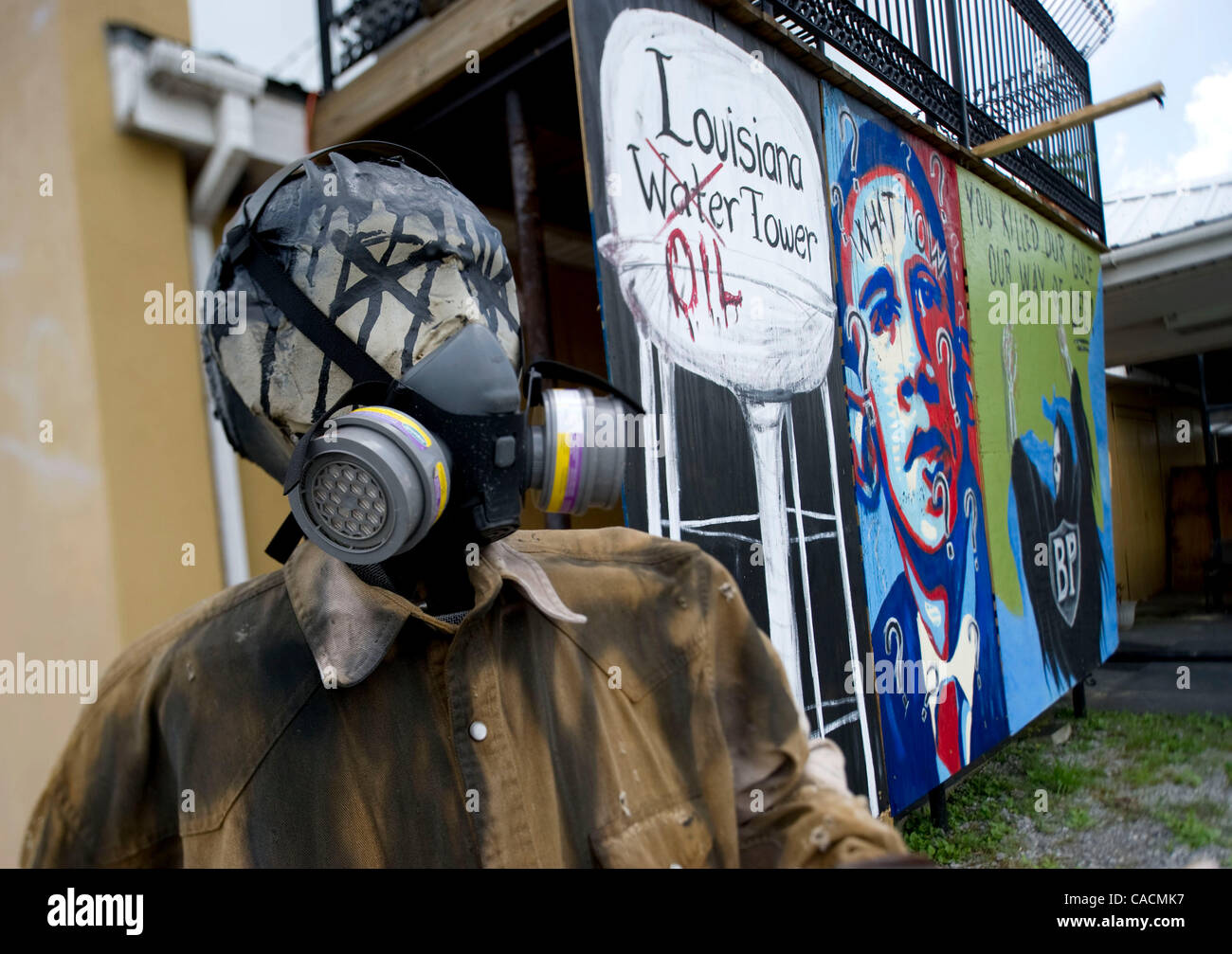 Jun. 04, 2010 Larose, Louisiana, US Murals and a mannequin show