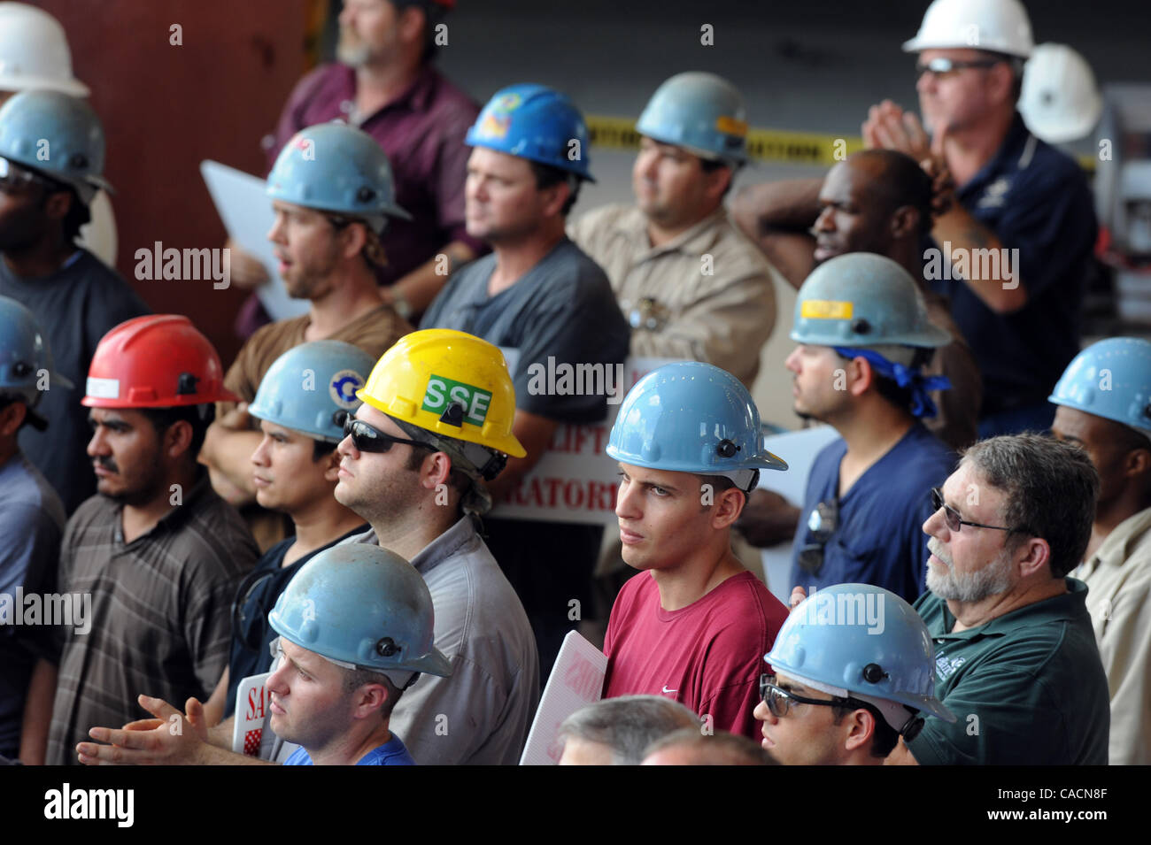 June 24, 2010 Houma, LOUISIANA, U.S. Impacted workers with Gulf