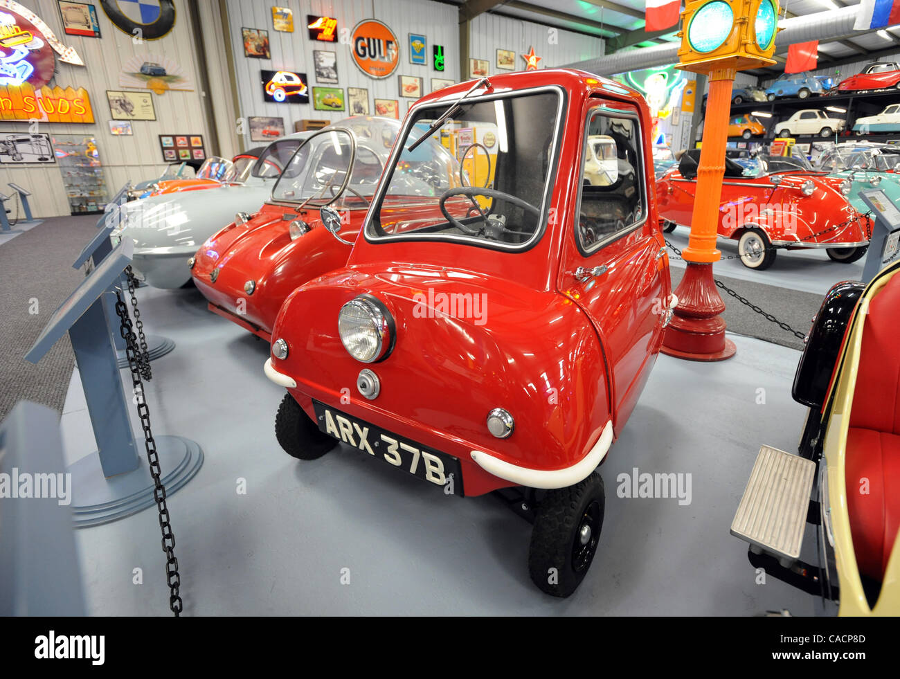 Sept. 21, 2010 - Madison, GA, U.S. - MADISON, GA - SEPTEMBER 20: A 1964 Peel P50 from the Isle of Man at The Bruce Weiner Microcar Museum in Madison, Georgia on Monday, September 20, 2010. The museum has more than 300 tiny cars. PHOTO CREDIT: ERIK S. LESSER FOR THE NEW YORK TIMES (Credit Image: © Er Stock Photo