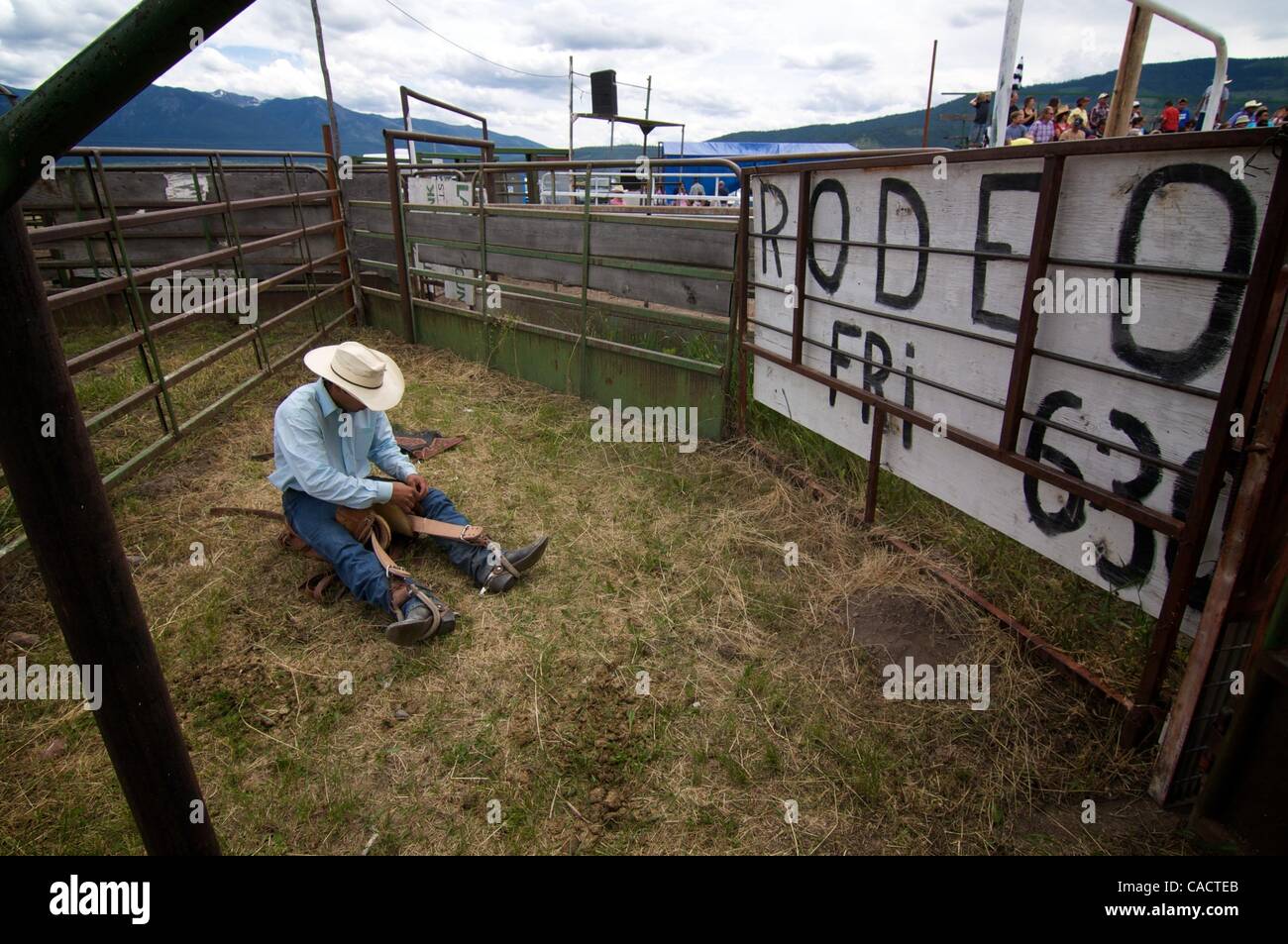 Jul 04, 2010 Arlee, Montana, U.S. A rodeo contestant perpares for