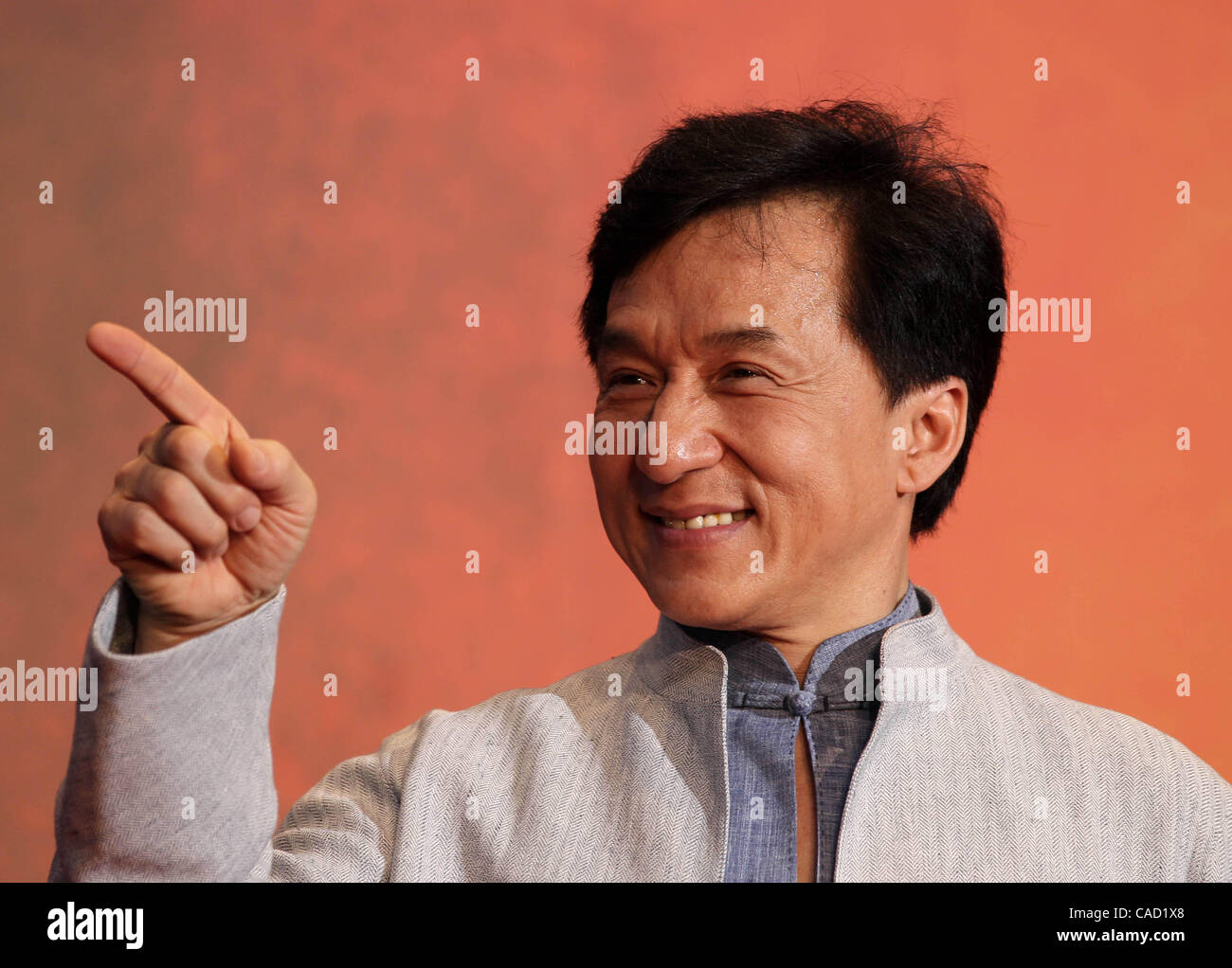 Aug 5, 2010 - Tokyo, Japan - Chinese actor Jackie Chan attends the Japanese premiere of 'The Karate Kid' on the red carpet at The Roppongi Hills on August 5, 2010 in Tokyo, Japan.(Credit Image: © Koichi Kamoshida/Jana/ZUMApress.com ) Stock Photo