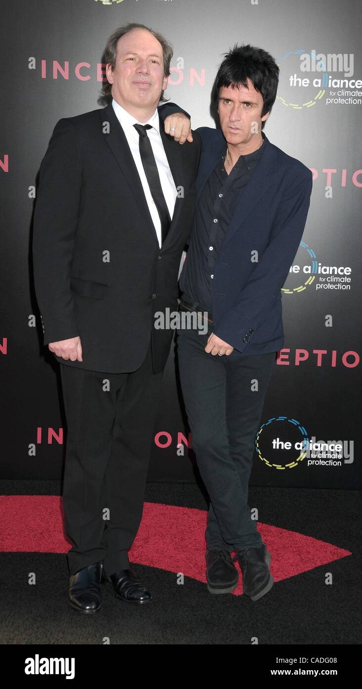 Jul 13, 2010 - Los Angeles, California, USA - Composer HANS ZIMMER, Composer JOHNNY MARR at the 'Inception' Los Angeles Premiere held at Grauman's Chinese Theater, Hollywood. (Credit Image: Â© Paul Fenton/ZUMA Press) Stock Photo