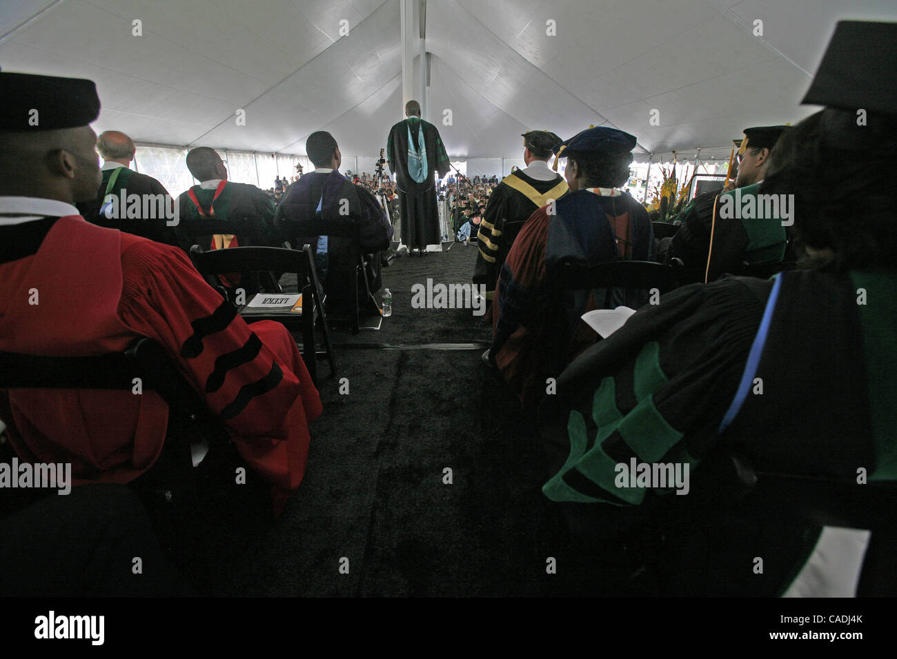 Dr. David Satcher, a former U.S. surgeon general, delivers the commencement address at Charles Drew University of Medicine and Science in Los Angeles. He led the school from 1977 to 1979, before it began a long descent into turmoil. (Photo by Ringo Chiu / Zuma Press) Stock Photo