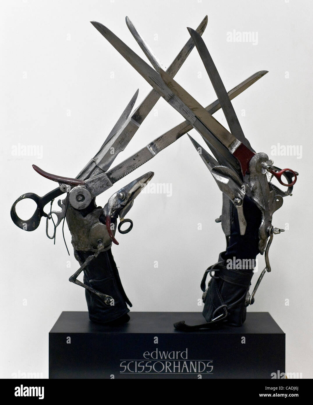 June 8, 2010 - Calabasas, California, USA -  A pair of Johnny Depp 'Edward Scizzorhands' scissorhands, two of more than 1,500 of Hollywood's iconic collectibles to be offered for sale at Profiles in History's 'Hollywood Auction 40' on June 10-12, 2010.  Auction estimate for this item is $15,000 to $ Stock Photo