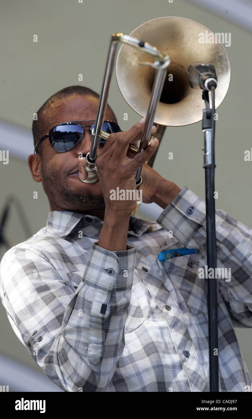 Trombone Shorty performs live on stage at Hollywood Bowl during 32nd