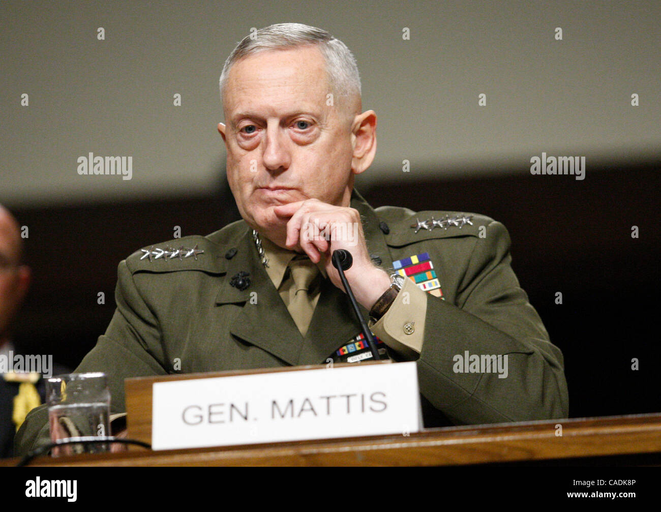 Jul 27, 2010 - Washington, District of Columbia, U.S. - Marine Corps Gen. JAMES MATTIS testifies before the Senate Armed Services committee for reappointment to the grade of general and to be commander of the United States Central Command on Capitol Hill.  (Credit Image: © Richard Clement/ZUMApress. Stock Photo