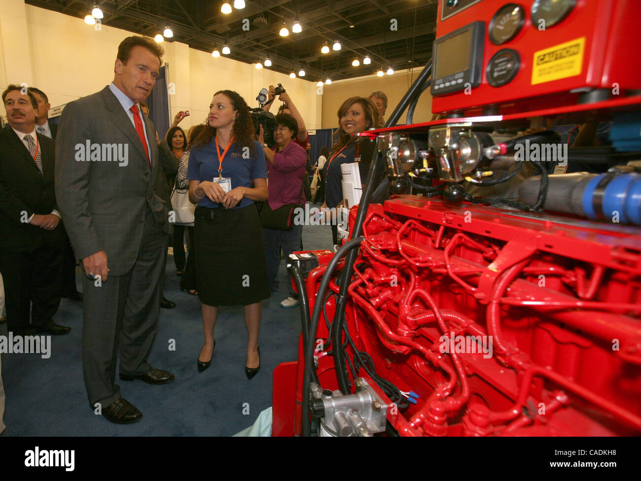 California Gov. Arnold Schwarzenegger tours the California Construction