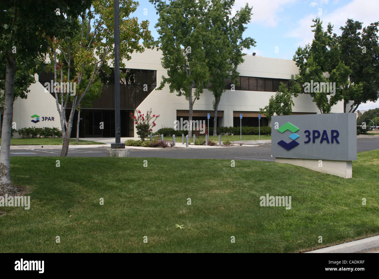 Aug 28, 2010 - Fremont, California, USA - Worldwide headquarters of 3Par Inc. located in Silicon Valley at 4209 Technology Drive, Fremont , California.  Hewlett-Packard, or HP, and Dell are in a high-stakes bidding war to acquire the  little- known technology company 3Par.  3Par is the leading globa Stock Photo