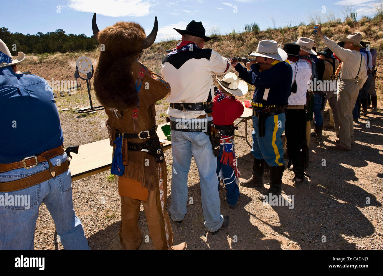 June 25, 2010 Edgewood, New Mexico, USA A posse unleashes a barrage