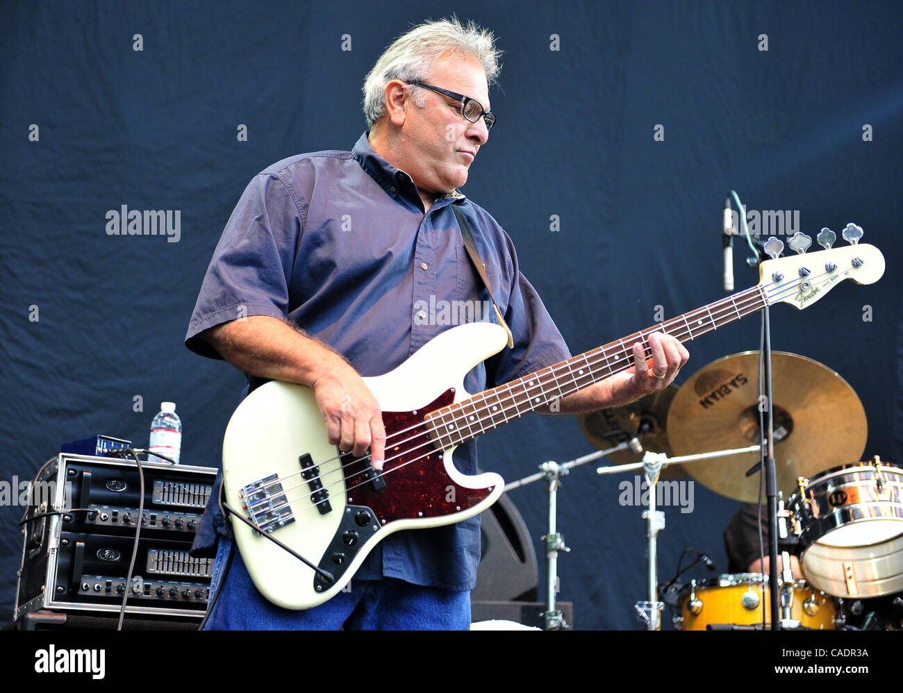 Conrad Lozano of the band Los Lobos performs a live show at the Santa