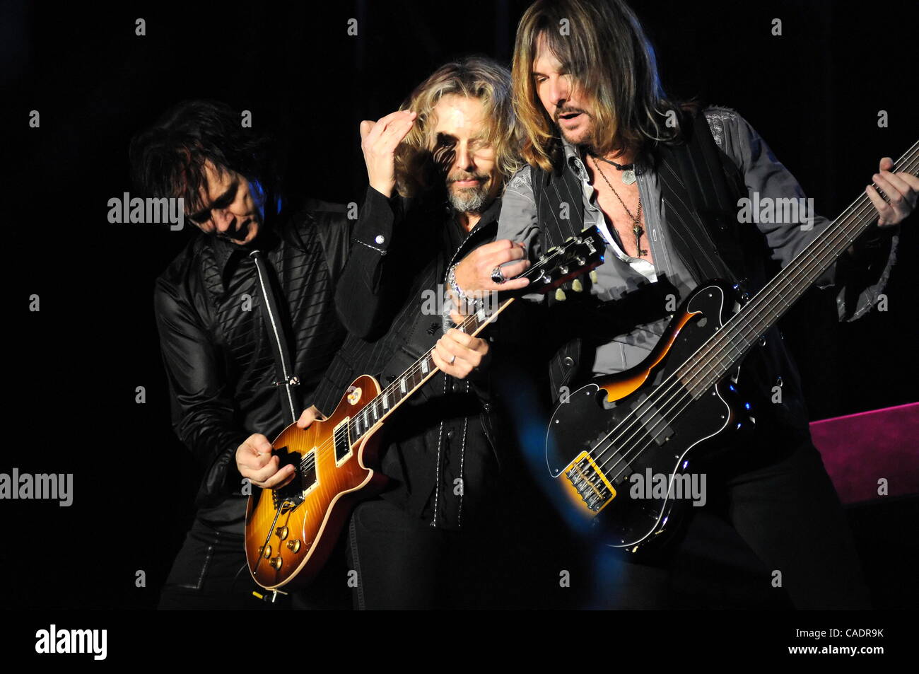L-R) Lawrence Gowan,Tommy Shaw and Ricky Phillips of the band Styx performed a live concert at the 2010 Ventura County Fair in Ventura, CA. on August 7, 2010.(Credit Image: © John Pyle/Cal Sport Media/ZUMApress.com) Stock Photo